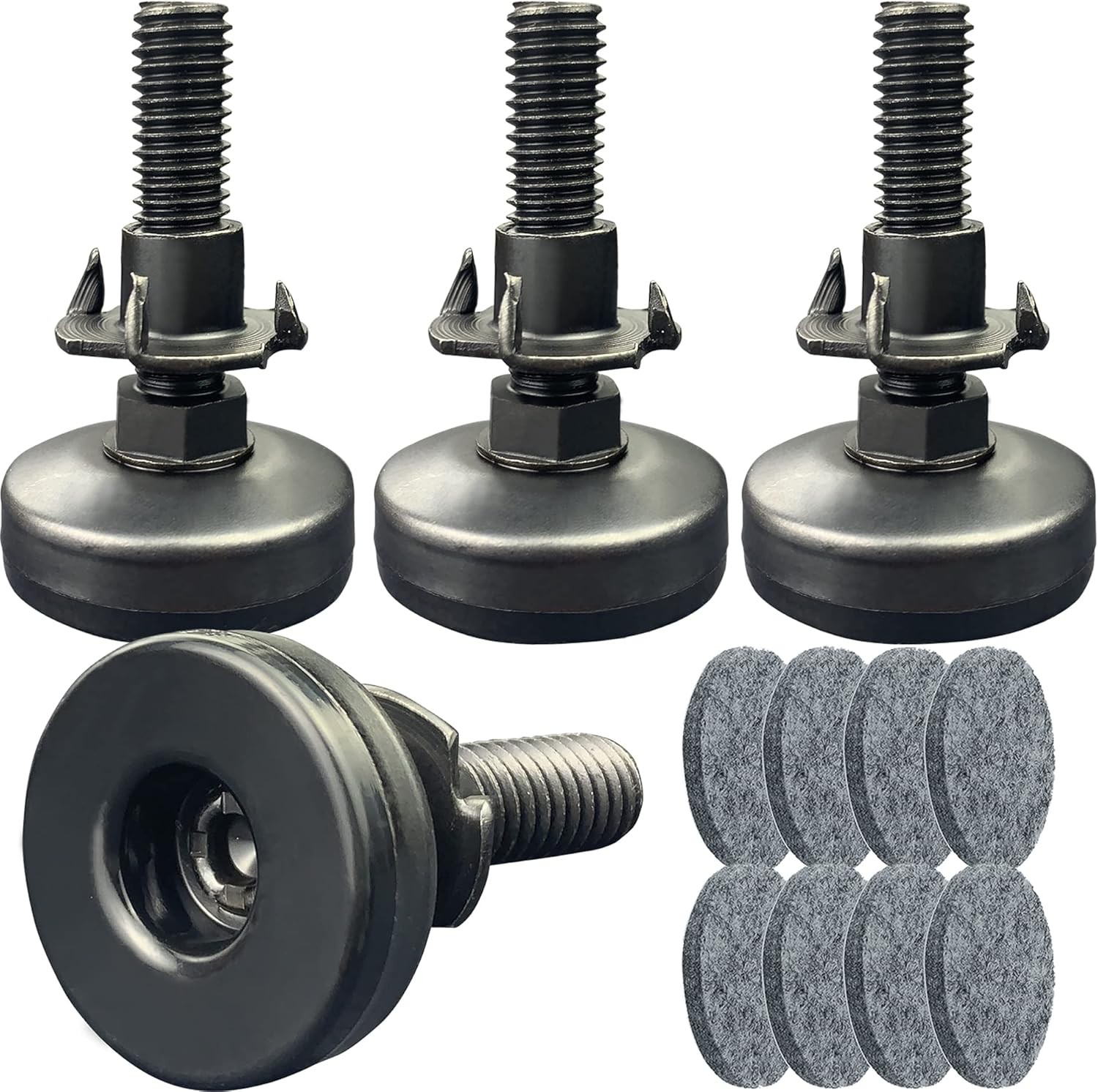 3/8" Threaded Leveling Feet Adjustable Table/Furniture Feet Levelers Screw on He