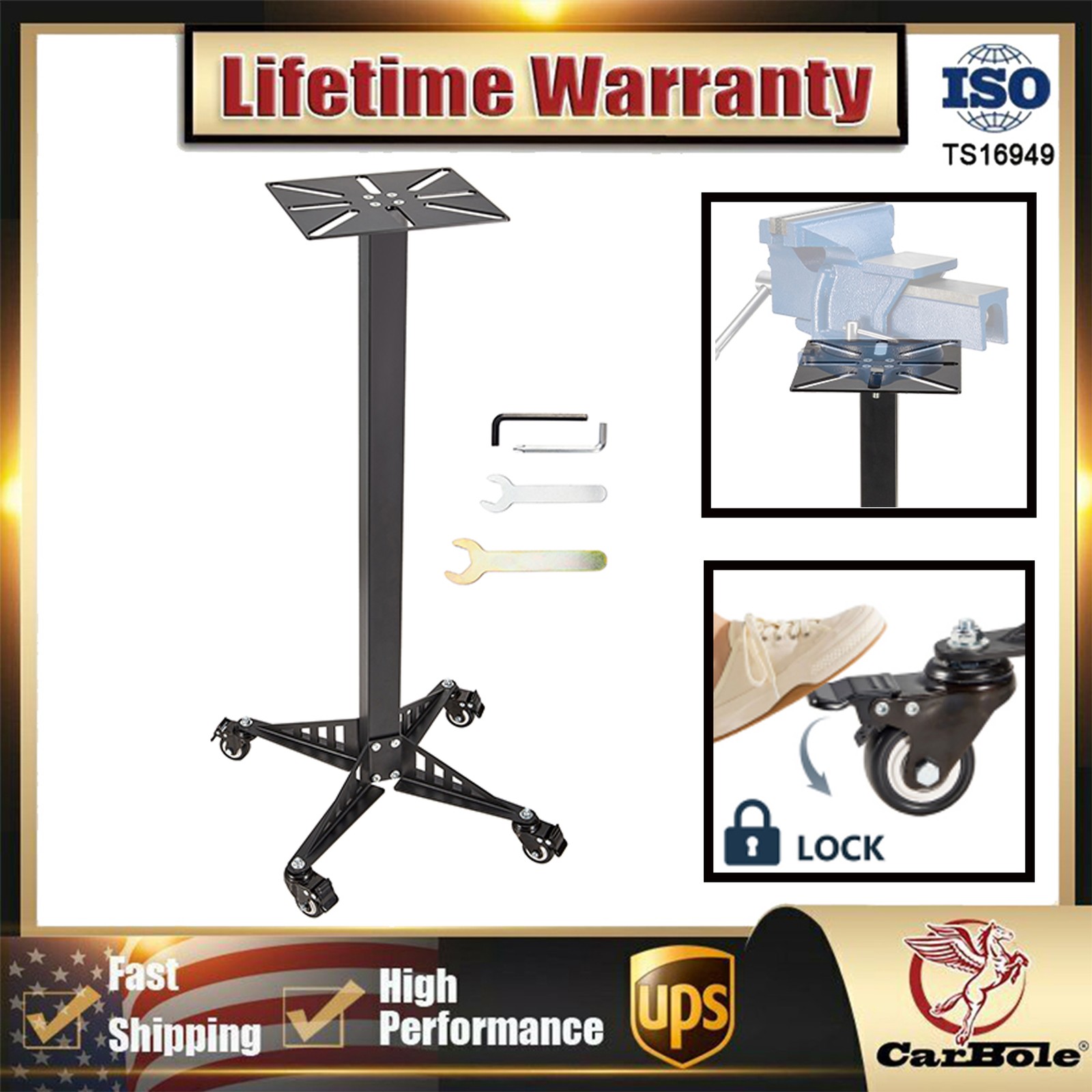 7170001 35.43"in Bench Grinder Pedestal Stand Bench Top Grinder Stand 500-Pound
