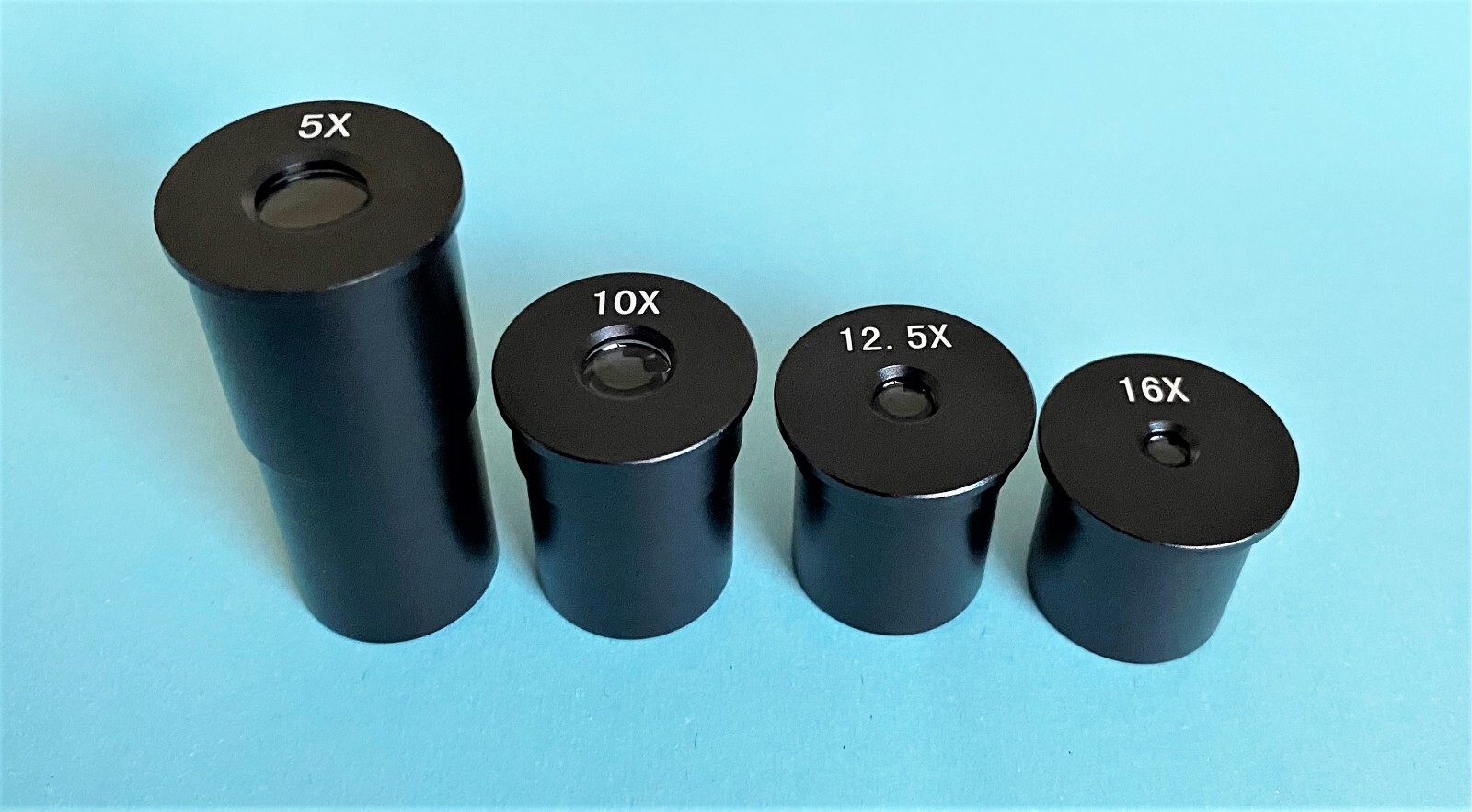 A set of 4 Huygens Eyepieces 5X 10X 12.5X 16X for Biological Microscopes 23.2mm