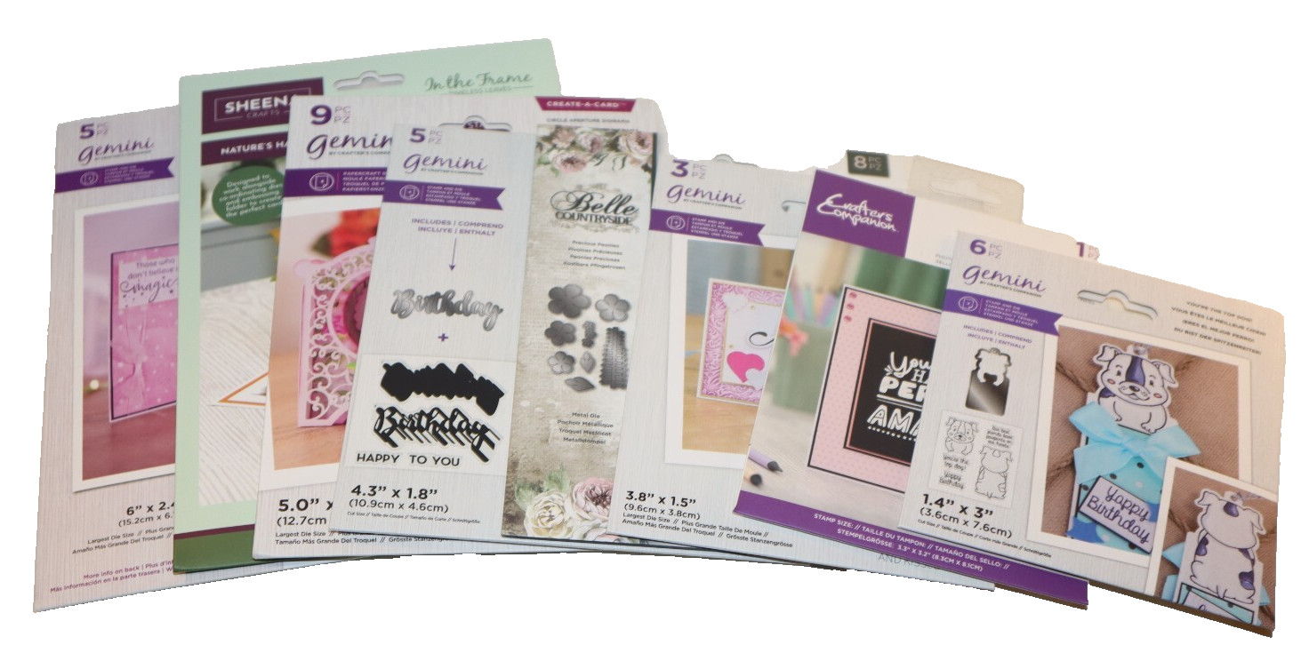 Lof of 8 Brand New NIP Crafting Stamps & Die Photopolymer Kits