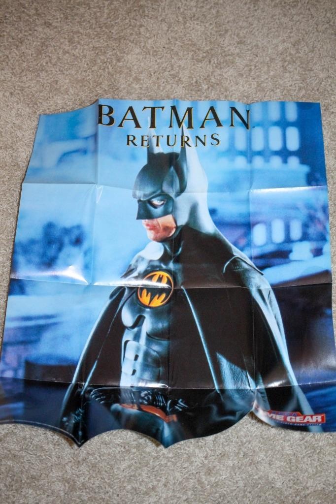 NO GAME- BATMAN RETURNS POSTER  Authentic Instruction Book Manual SEGA GENESIS