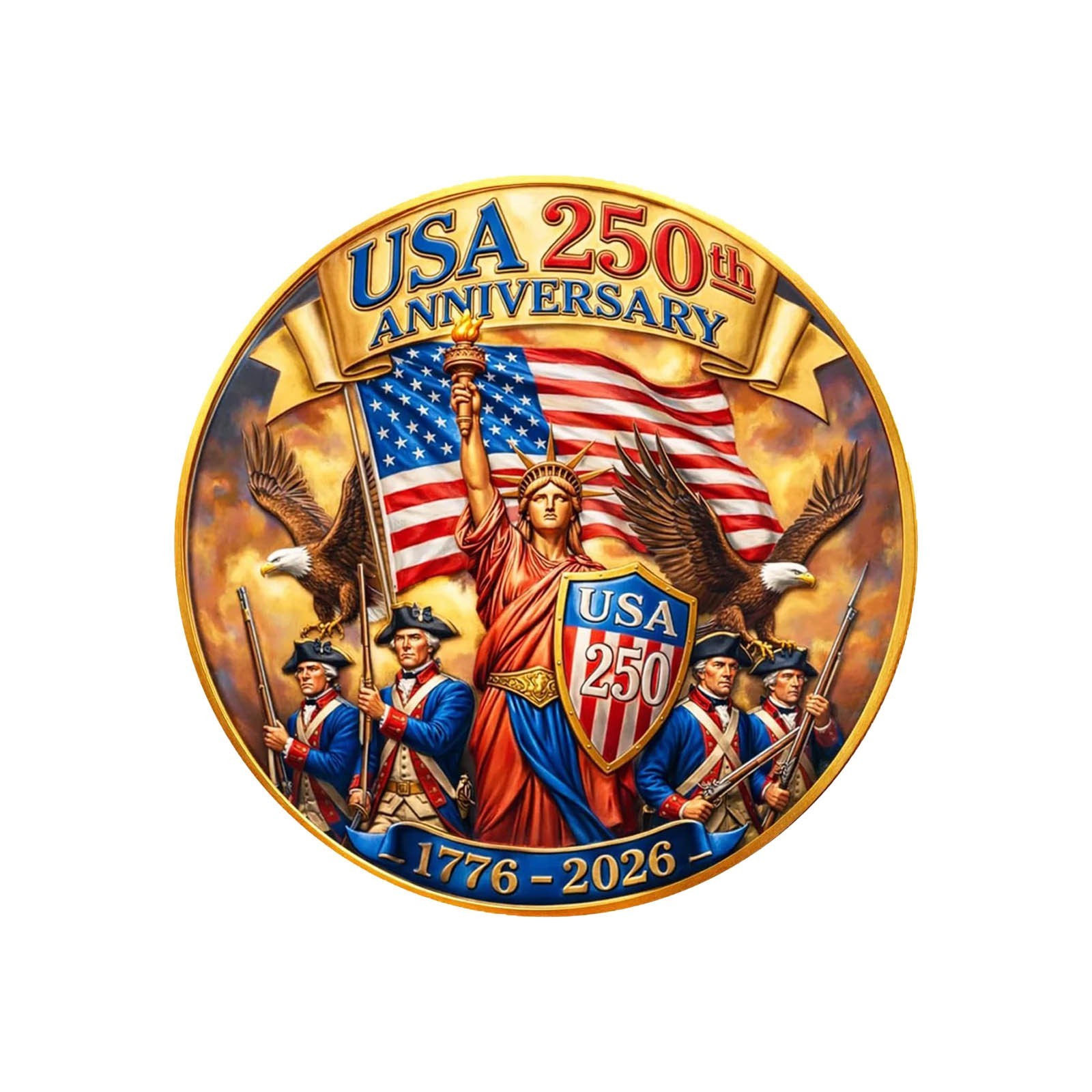 USA 250th Anniversary Metal Commemorative Coin 250th Anniversary