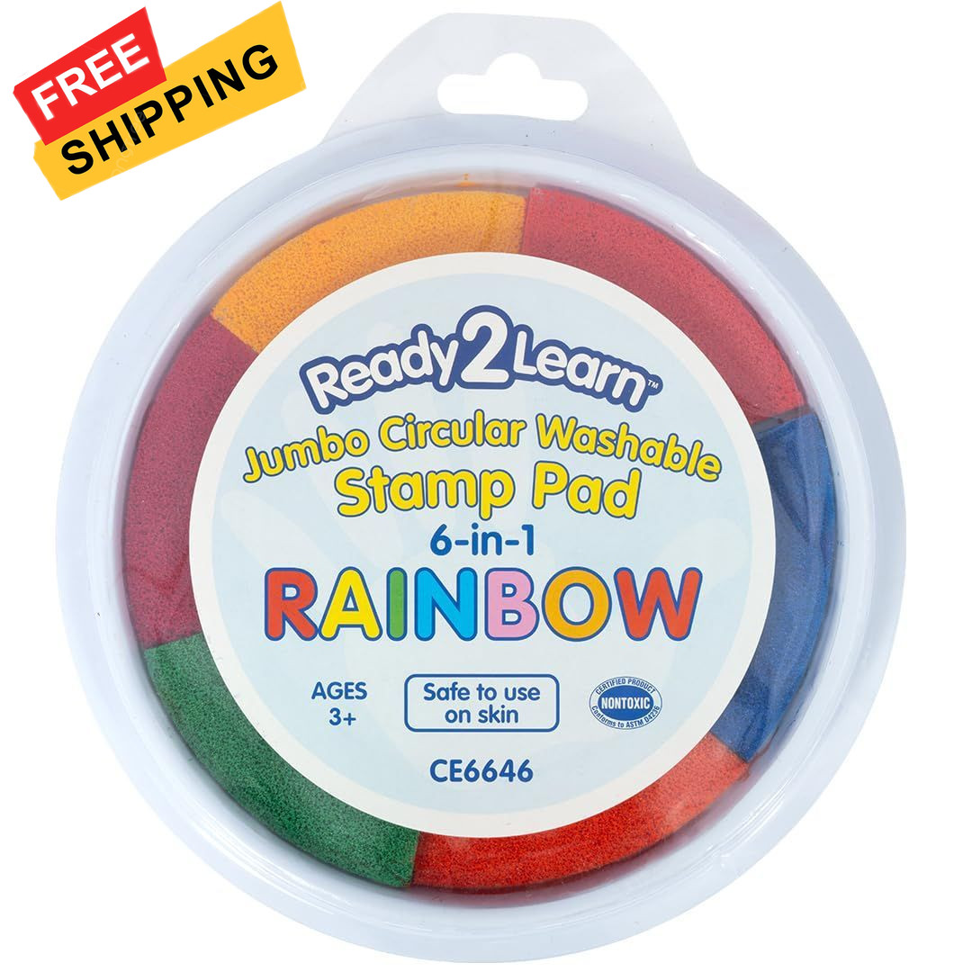 Center Enterprises Ready2Learn Washable Ink Stamp Pads 6 in1 rainbow