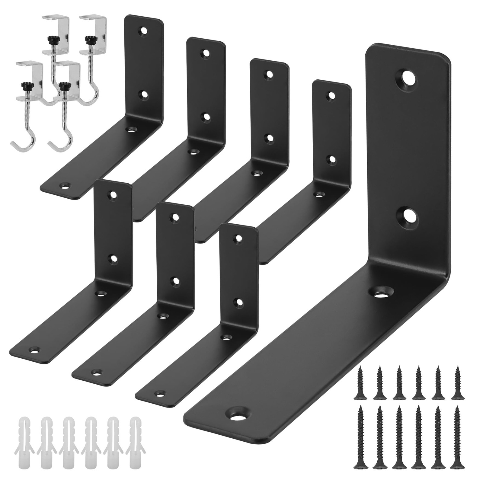 L Floating Shelf Brackets,8 Pack Heavy Duty L Brackets for Shelves, L 6" X H ...