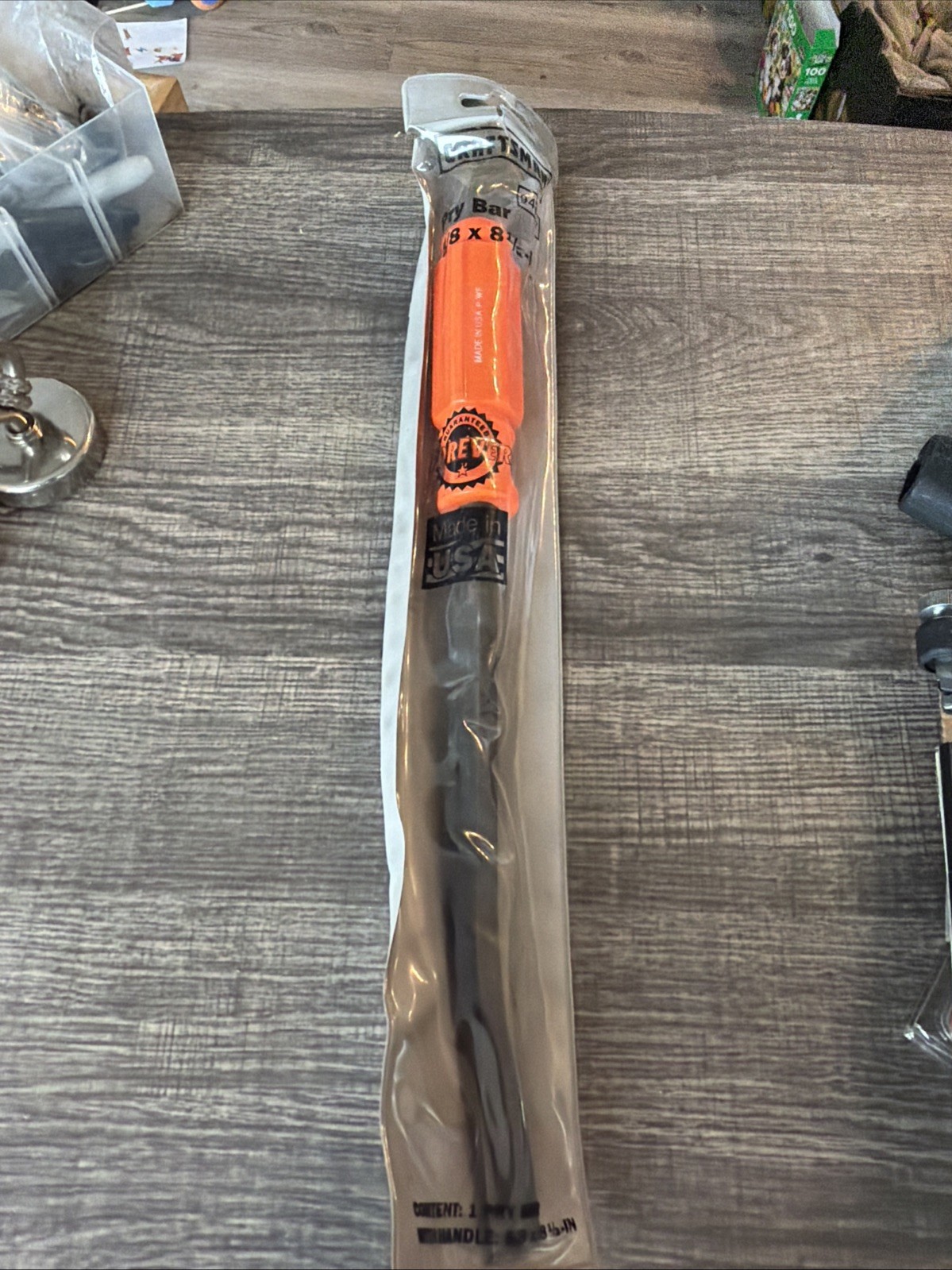 Rare Sears Craftsman USA Neon Orange Pry Bar 43057 5/8” X 8.5” Light use