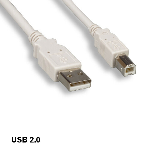 Kentek 6ft USB 2.0 Type A to B Cable 28AWG Male HighSpeed Scanner Printer Beige