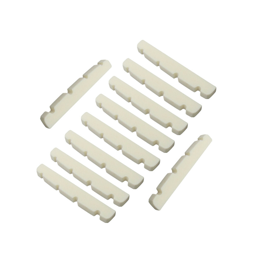 Set 10pcs 4-String Electric Bass Nuts Bone Nuts 38*3.5*5.5-4mm White Color