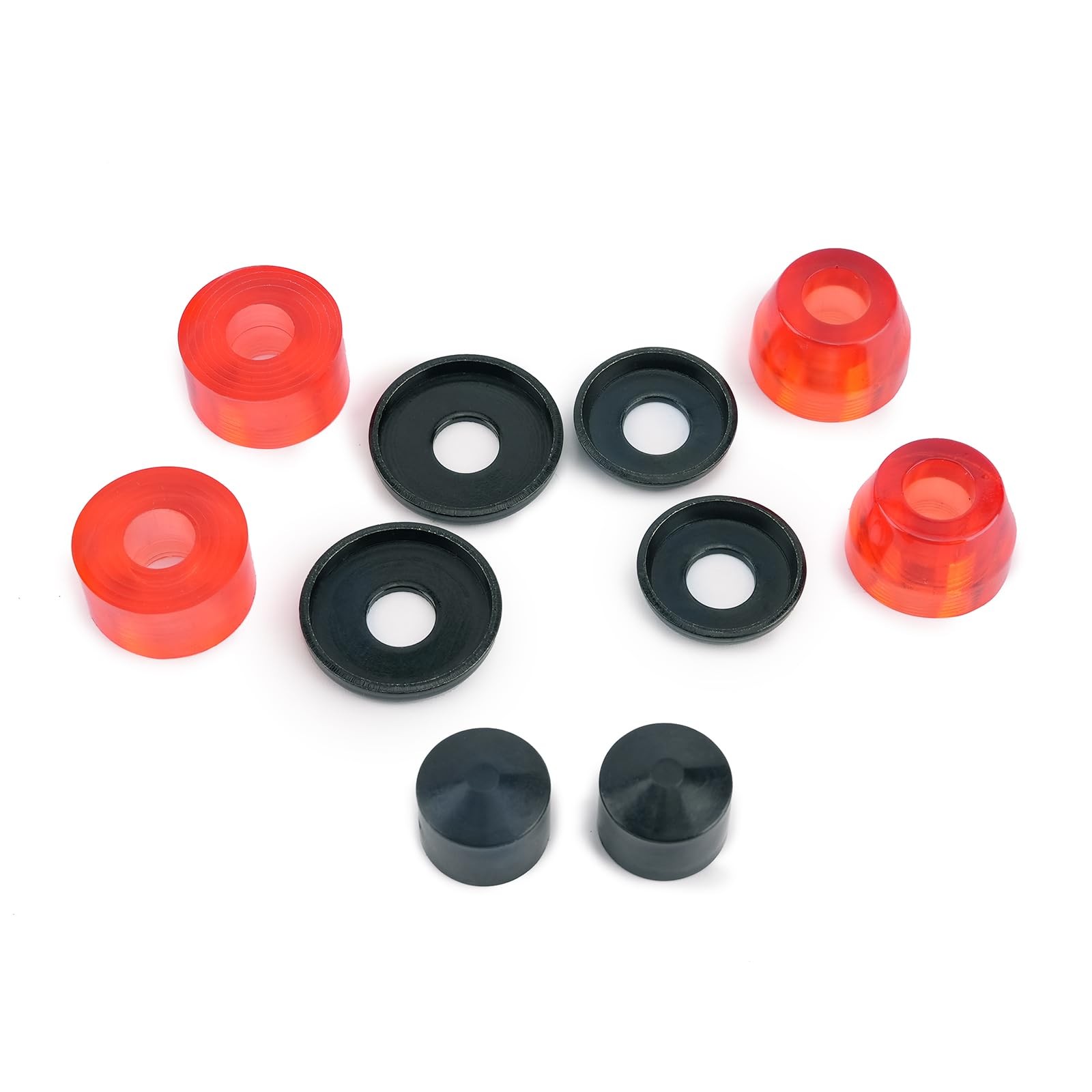 maxfind Skateboard Bushings Set (2 Top/2 Bottom Small, Red &Black（95A）