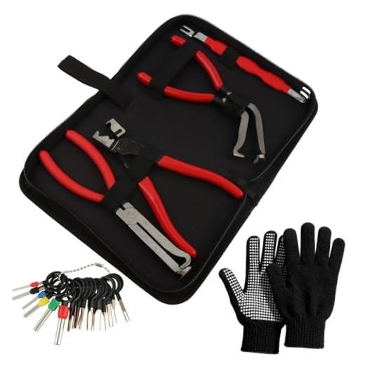 4 Pcs Automotive Electrical Disconnect Pliers,High-Carbon Steel Connector Red