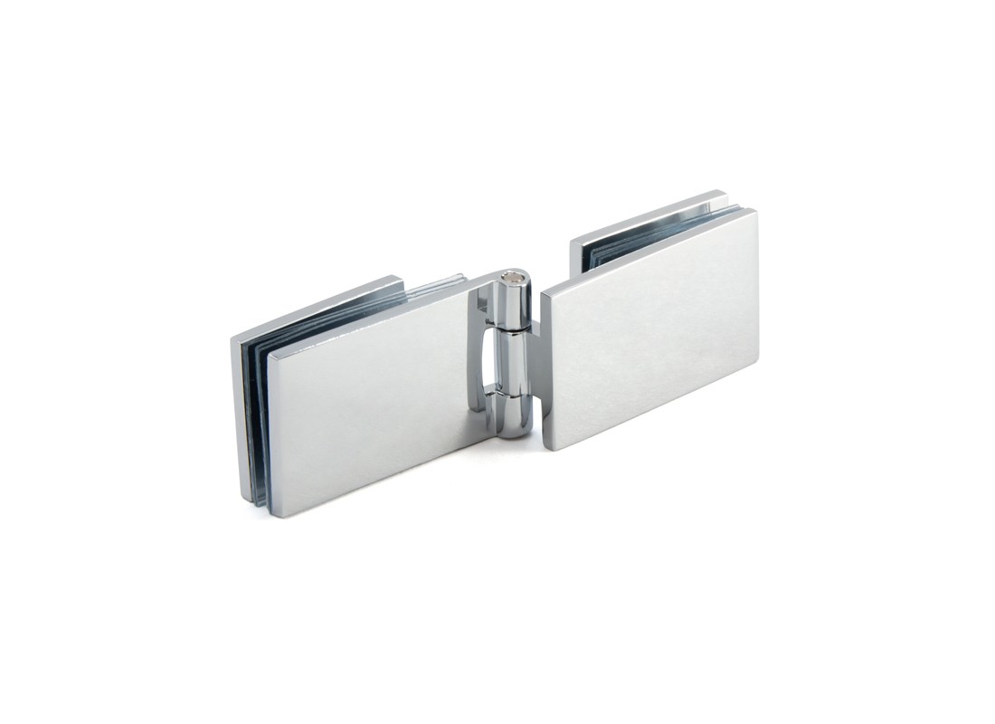 FHC EH136CH 90 Degree Glass-to-Glass Hinges for 1/4" Glass - Chrome
