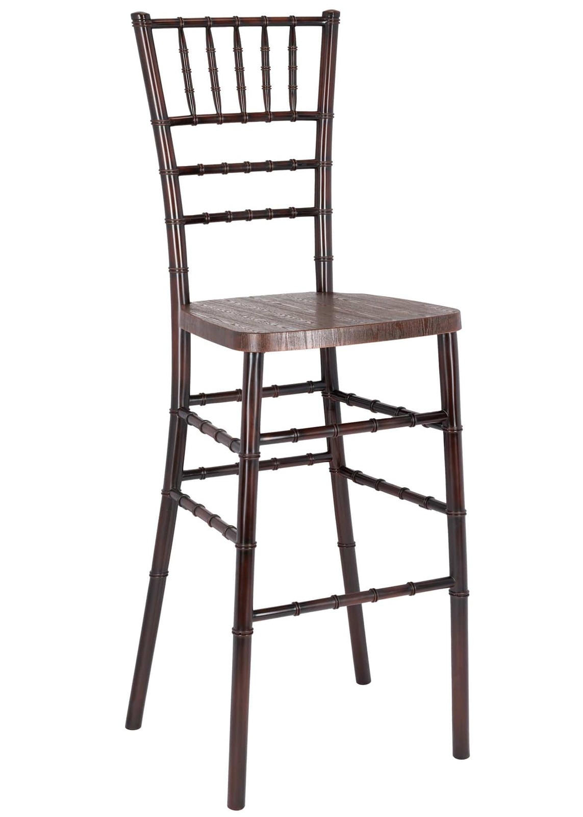 Fruitwood WoodGrain™ Resin Steel Skeleton™ Chiavari Barstool by Chivari