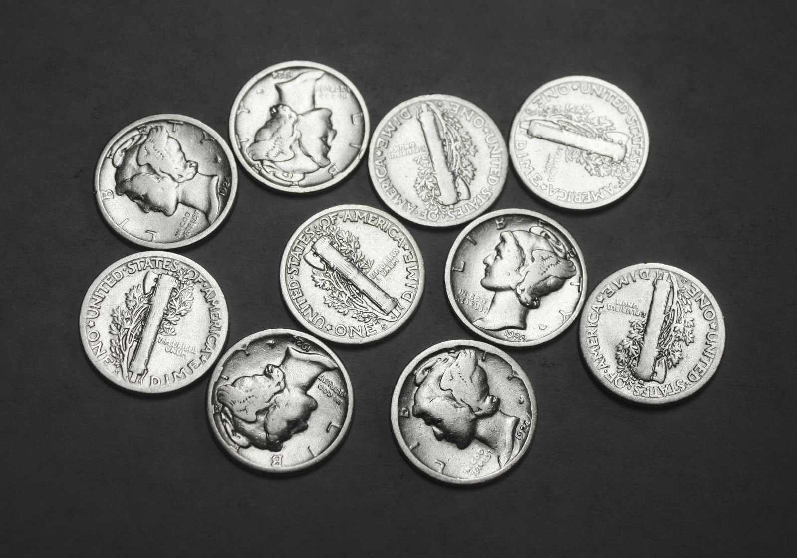 1924-s Mercury Head Dime. Average Grade of Coin You Will Receive is Photographed