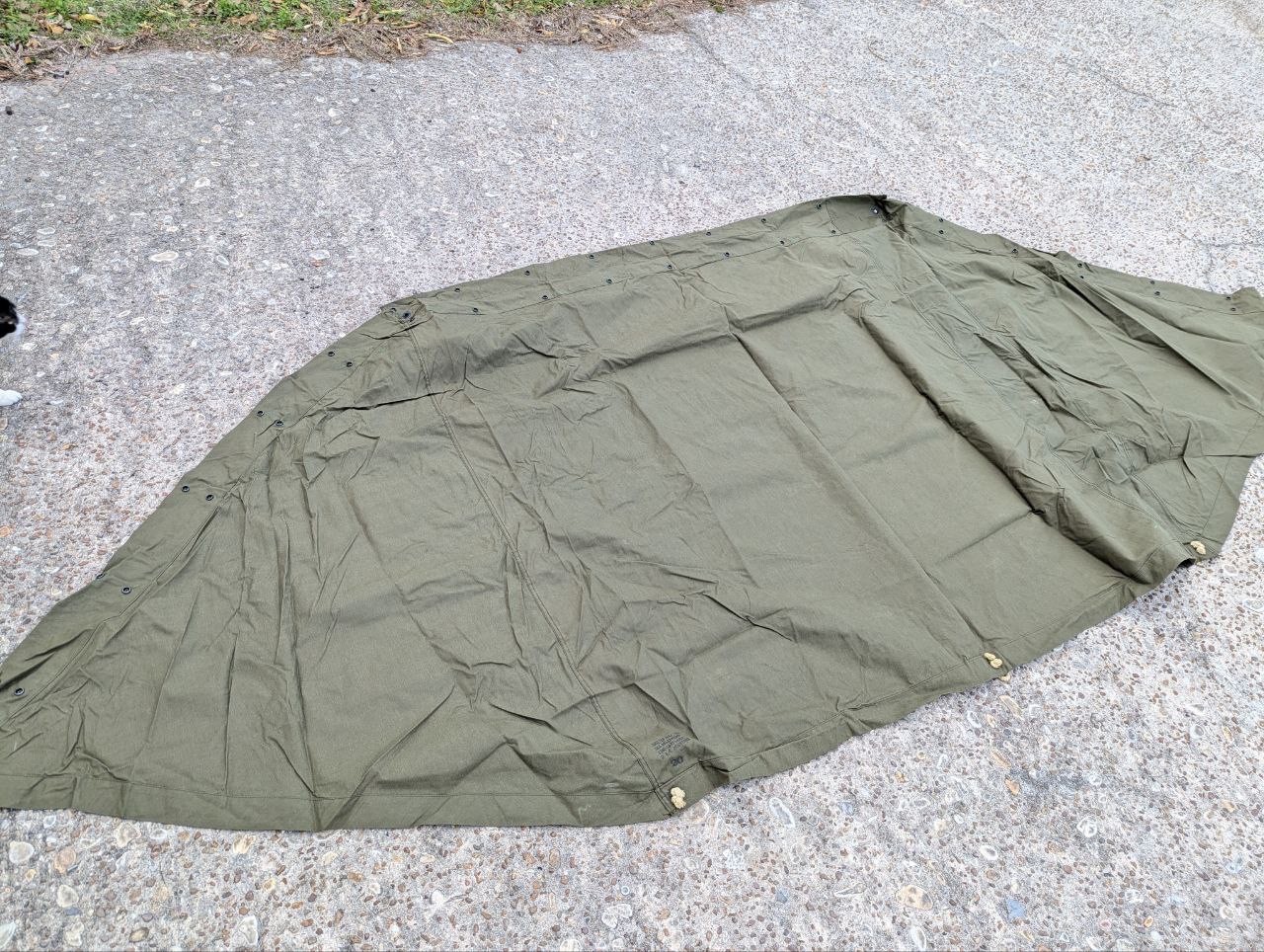 Vintage US Army 1968 Vietnam Pup Tent Shelter Half 12x5 Ft O.R.C.   MT21-1