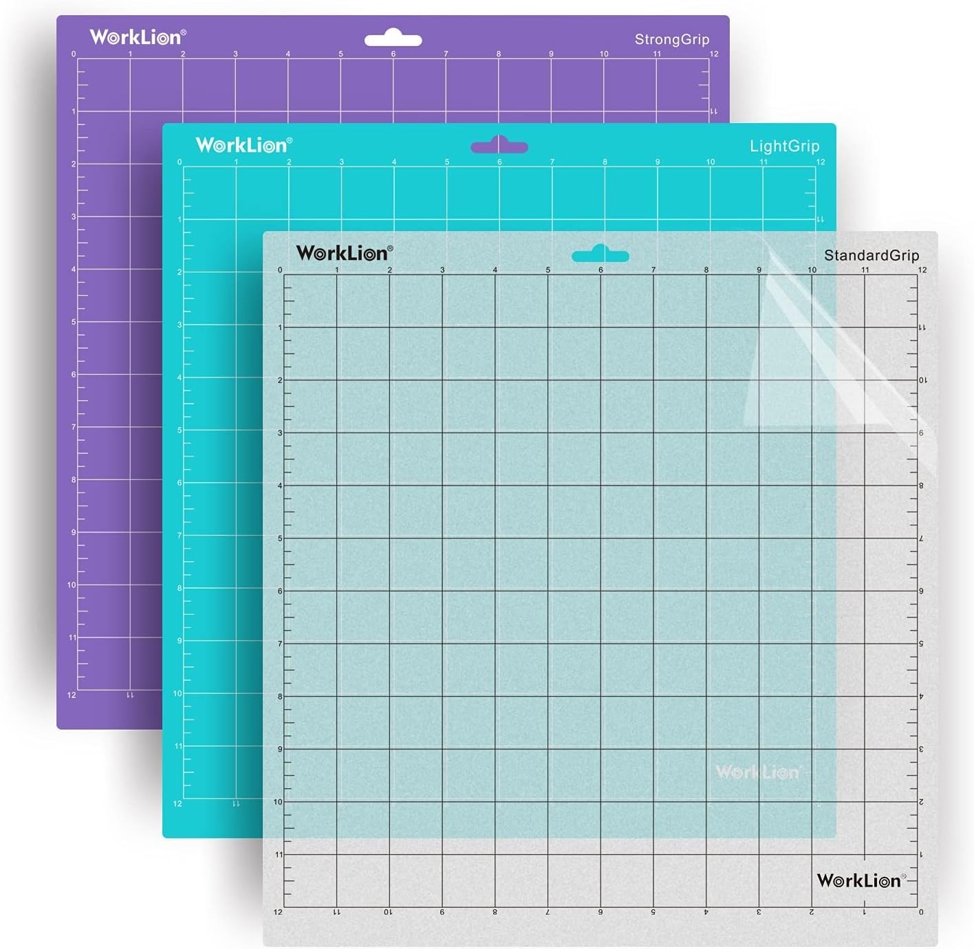 Cutting-Mat 12x12 for Silhouette Cameo: (3 Mats - StandardGrip, LightGrip, Stron