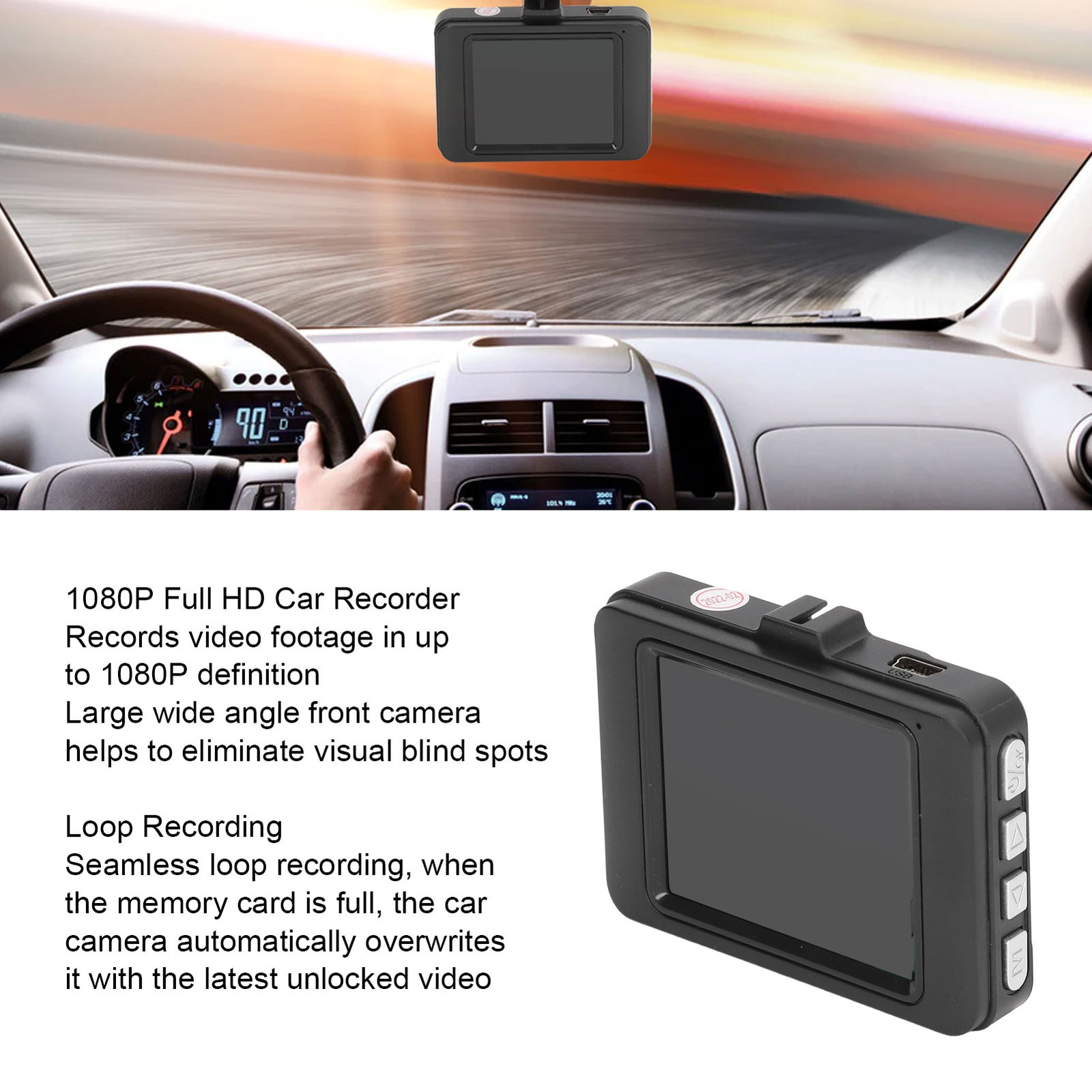 Car DVR Dashcam Multifunction 1080P Full HD Loop Recording Motion Detection
