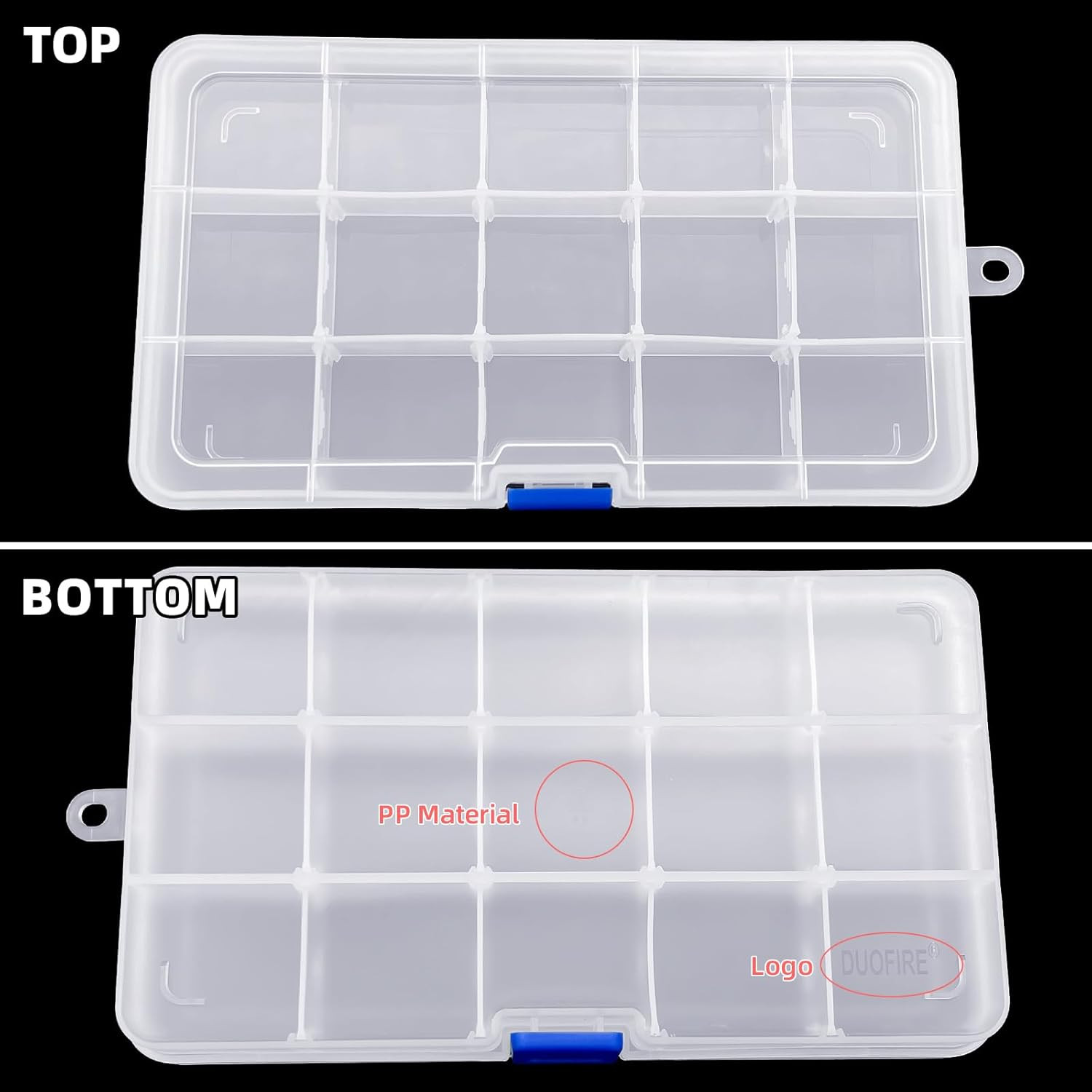 Plastic Organizer Container Storage Box Adjustable Divider Removable Grid Compar