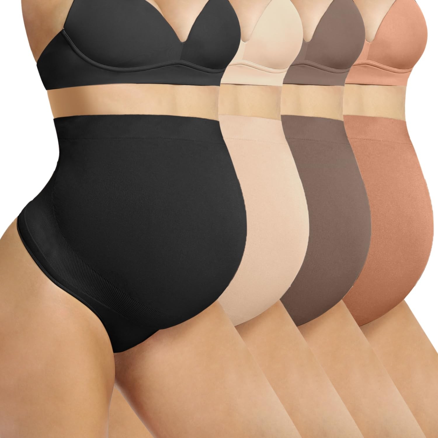 Maternity Shapewear Thong Underwear for Pregnant Women - Seamless Over Belly ...