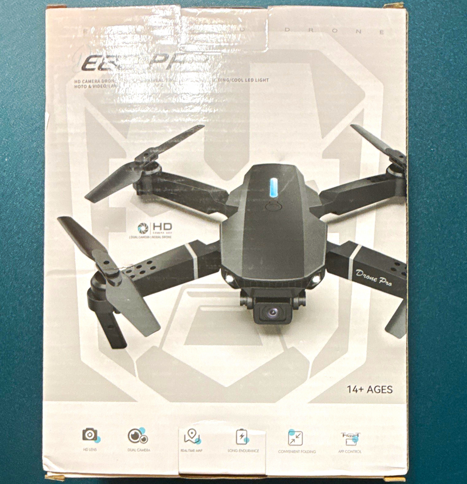 Drone Pro E88 PRO Foldable Quadcopter Drone w/ Camera, App Control, Black