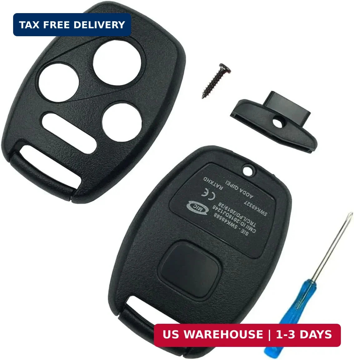 Replacement Key Fob Shell Case Fit for Honda 2008-2012 Accord 2006-2013 Civic EX