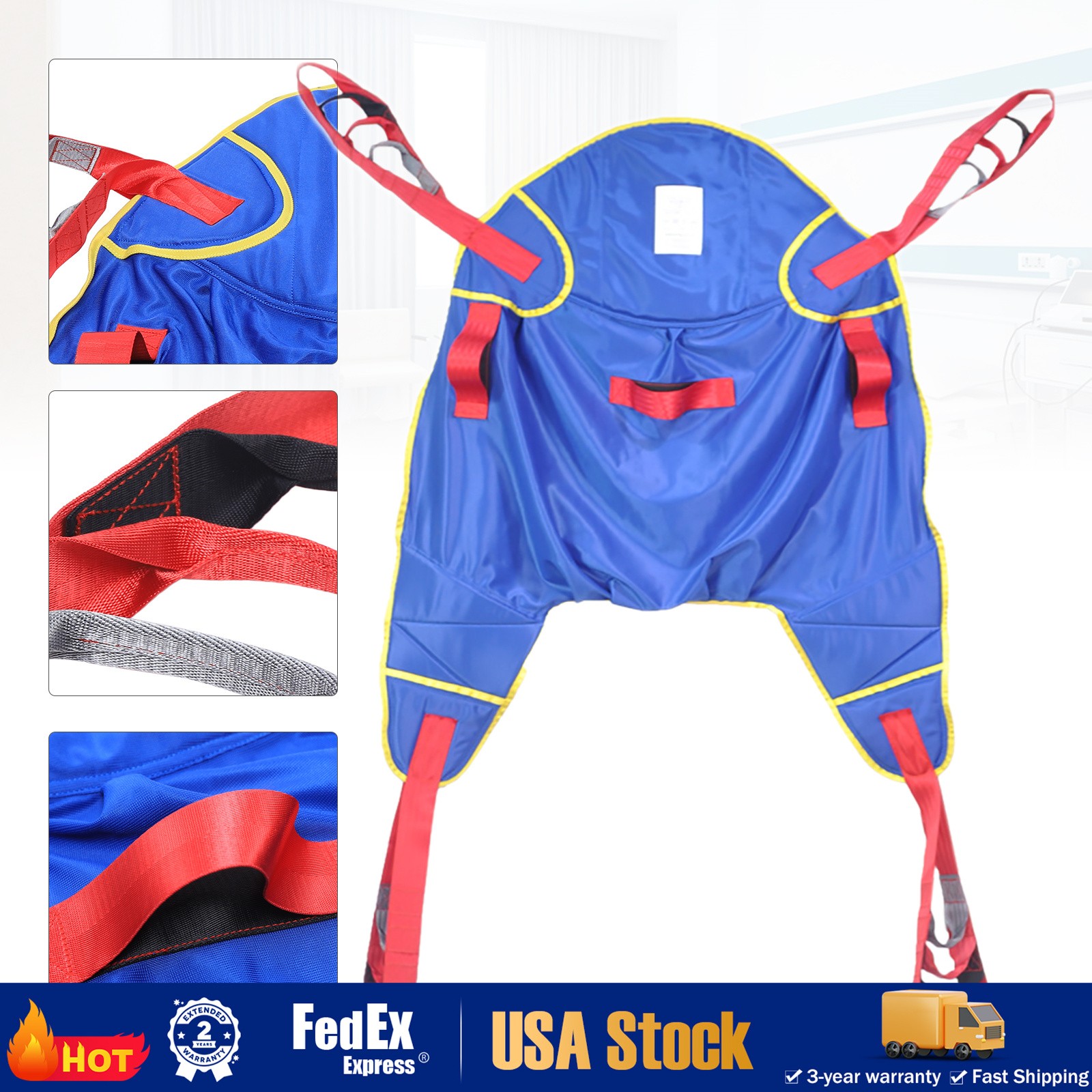 Comfortable Patient Lift Sling Full Body Protective Hoyer Drive Transfer Belt US