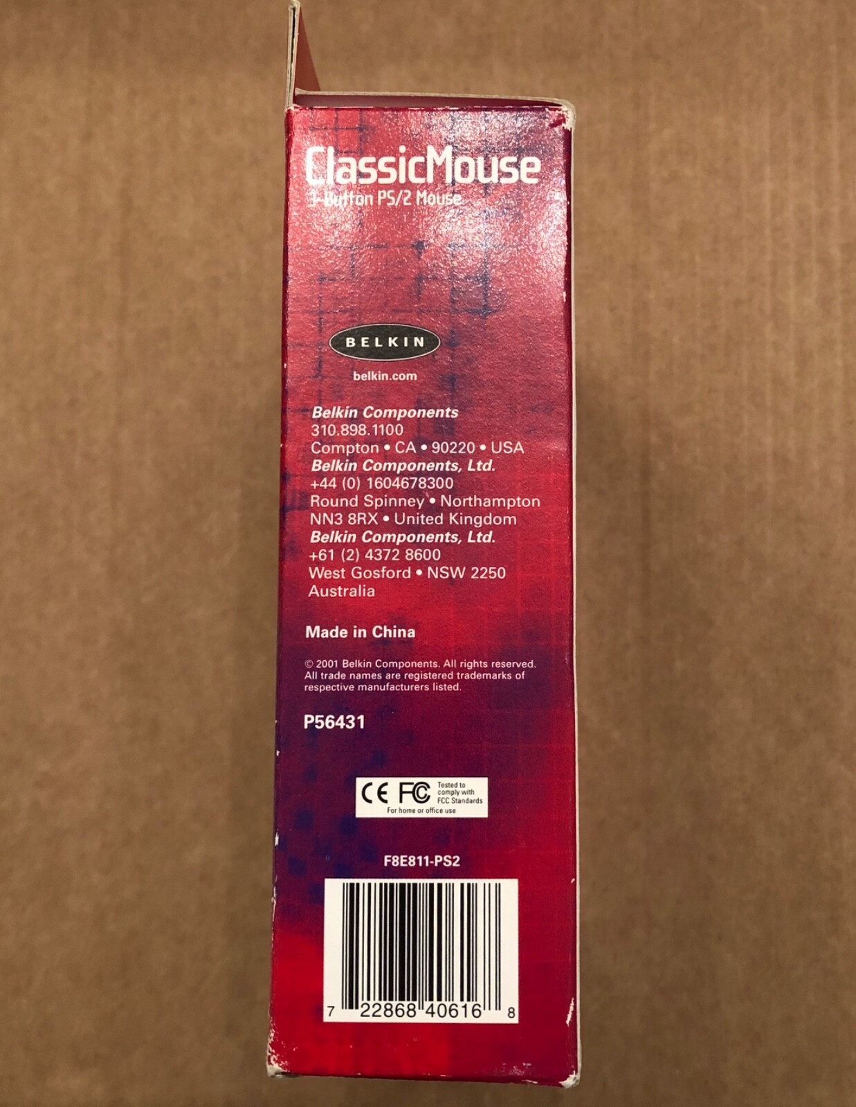 BELKIN 3-Button PS/2 Classic Mouse - Programmable Center Button - P56431