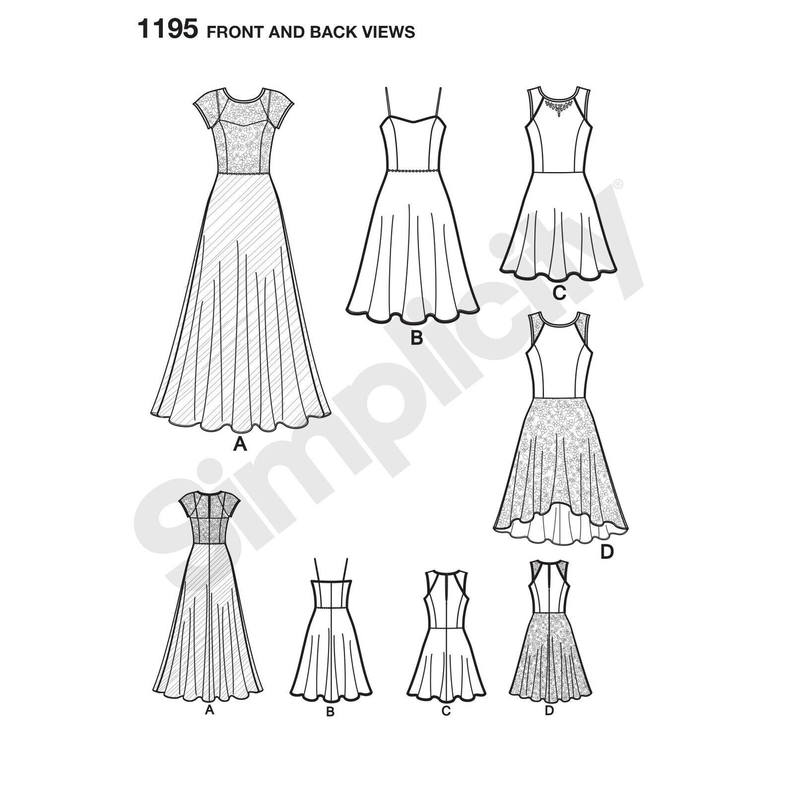 SIMPLICITY 1195 MISS & PETITE  DRESS Sewing Pattern Sizes 4-12 