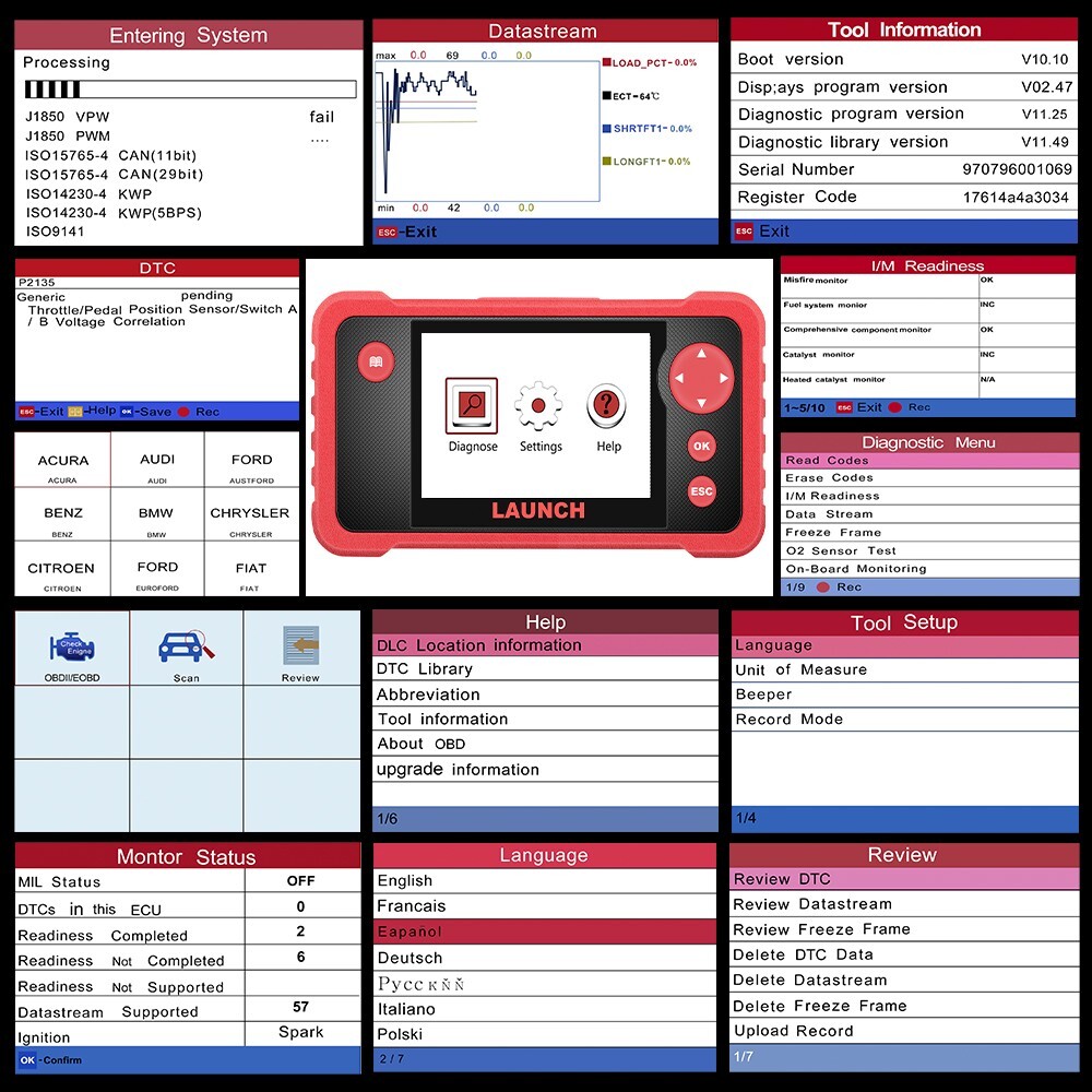 2024 LAUNCH X431 CRP123 V2.0 Car OBD2 Diagnostic Scanner Full System Code Reader