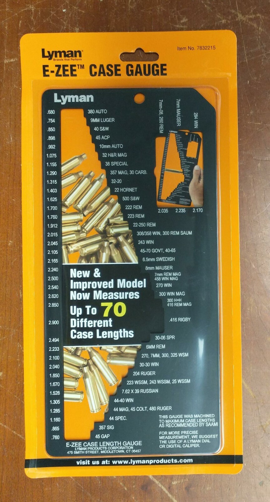 Lyman E-Zee Case Length Gage II With Over 70 Most Popular Cases   # 7832215