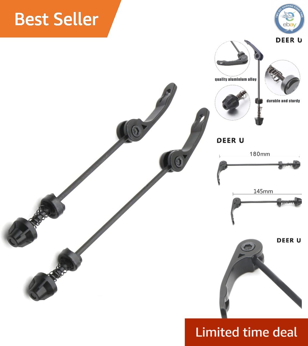 Unisex Durable Steel & Alloy Skewers for Road & Mountain Bikes - 145/180 mm