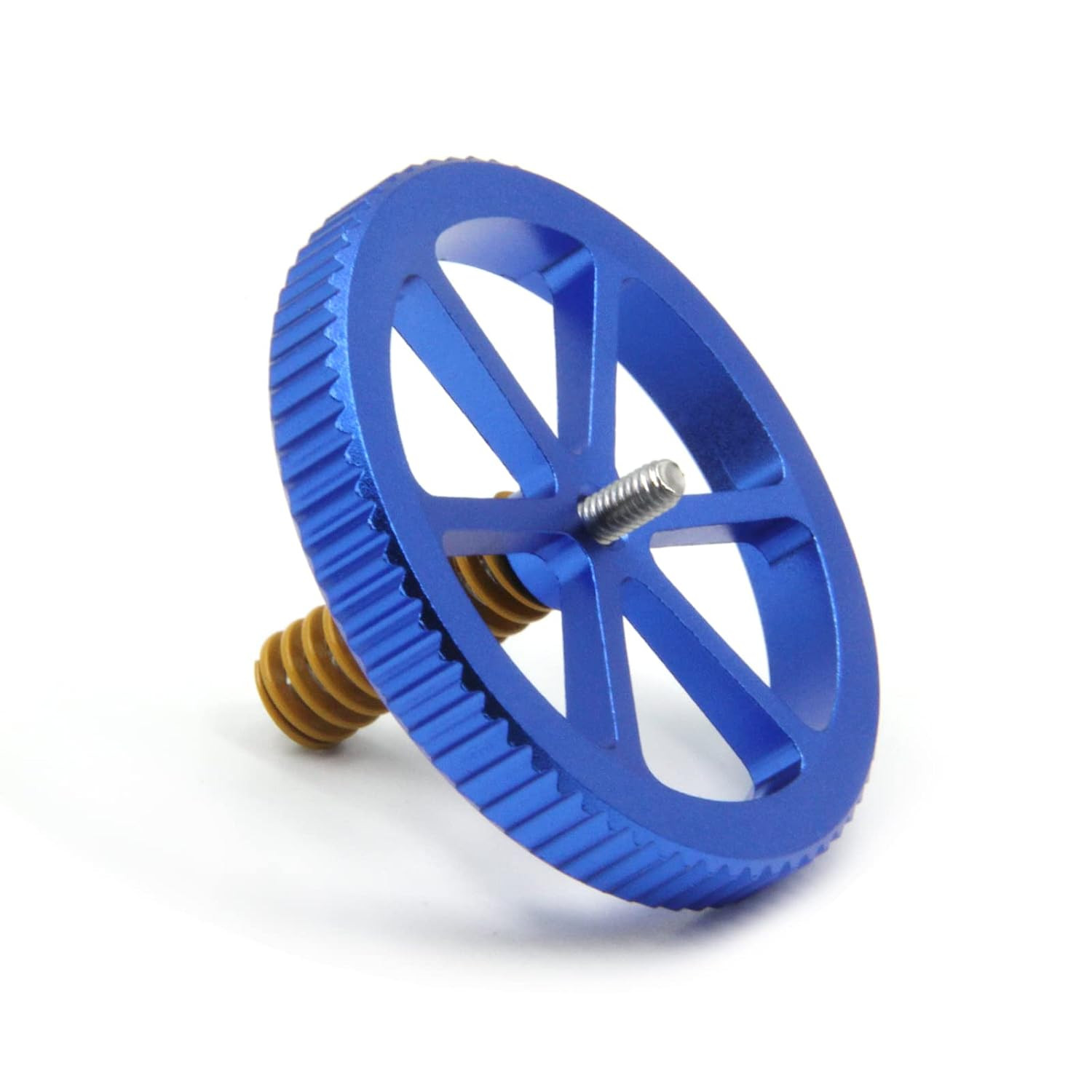 Upgraded Blue Aluminum Hand Twist Knobs Leveling Nuts Wheels Diameter 60Mm+Hot B