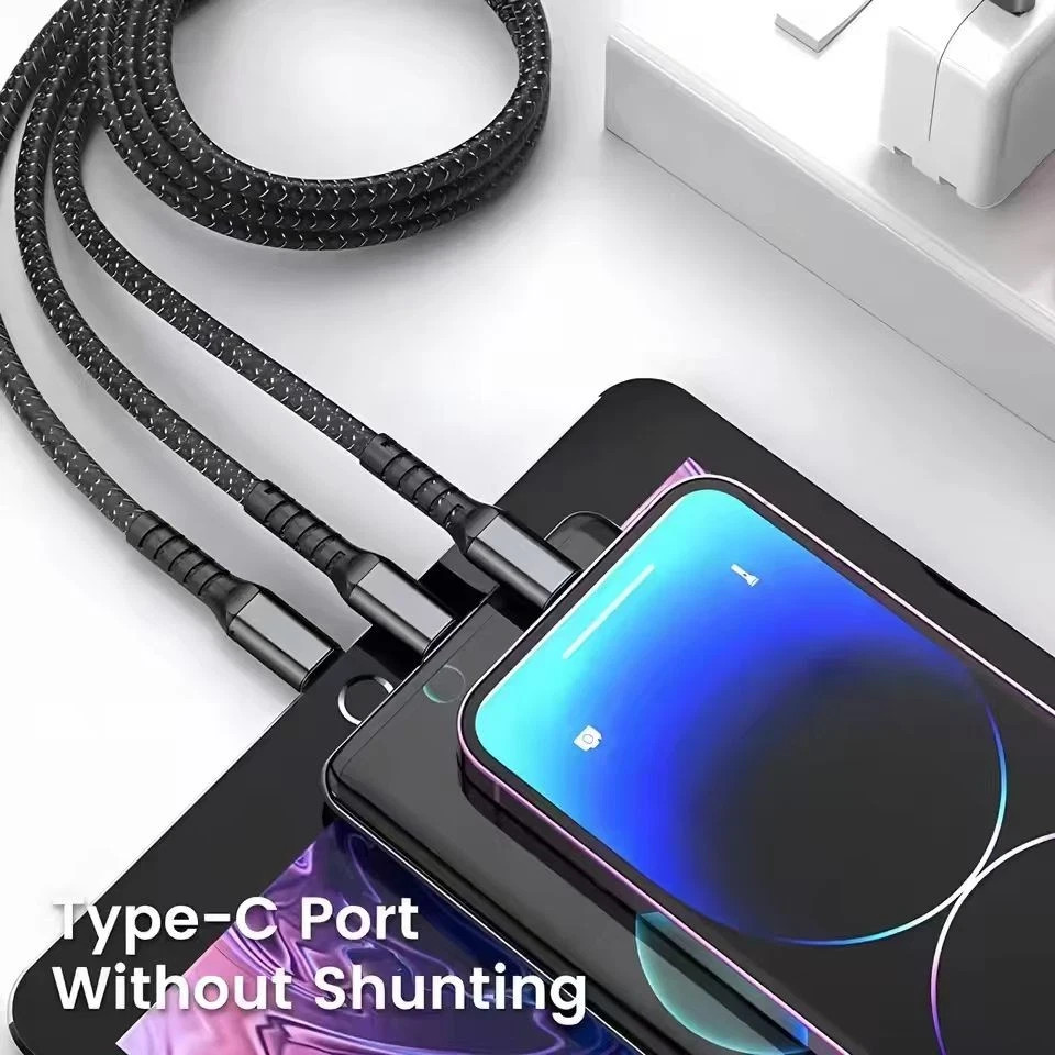 3 in 1 Fast Charging Cable Cell Phone Charger Cord For iPhone Type C Micro USB
