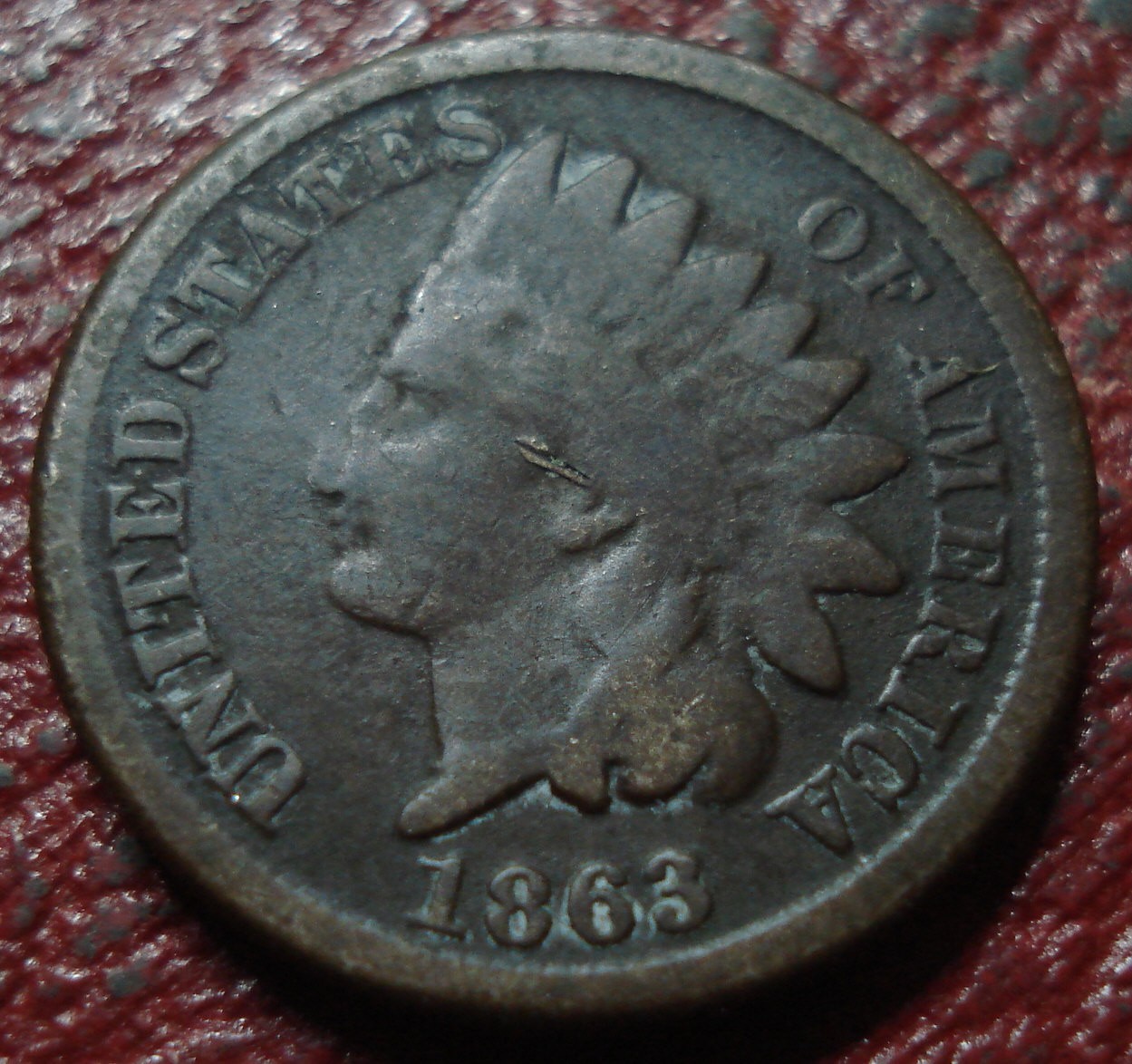 1863 INDIAN CENT WITH GOOD DETAIL