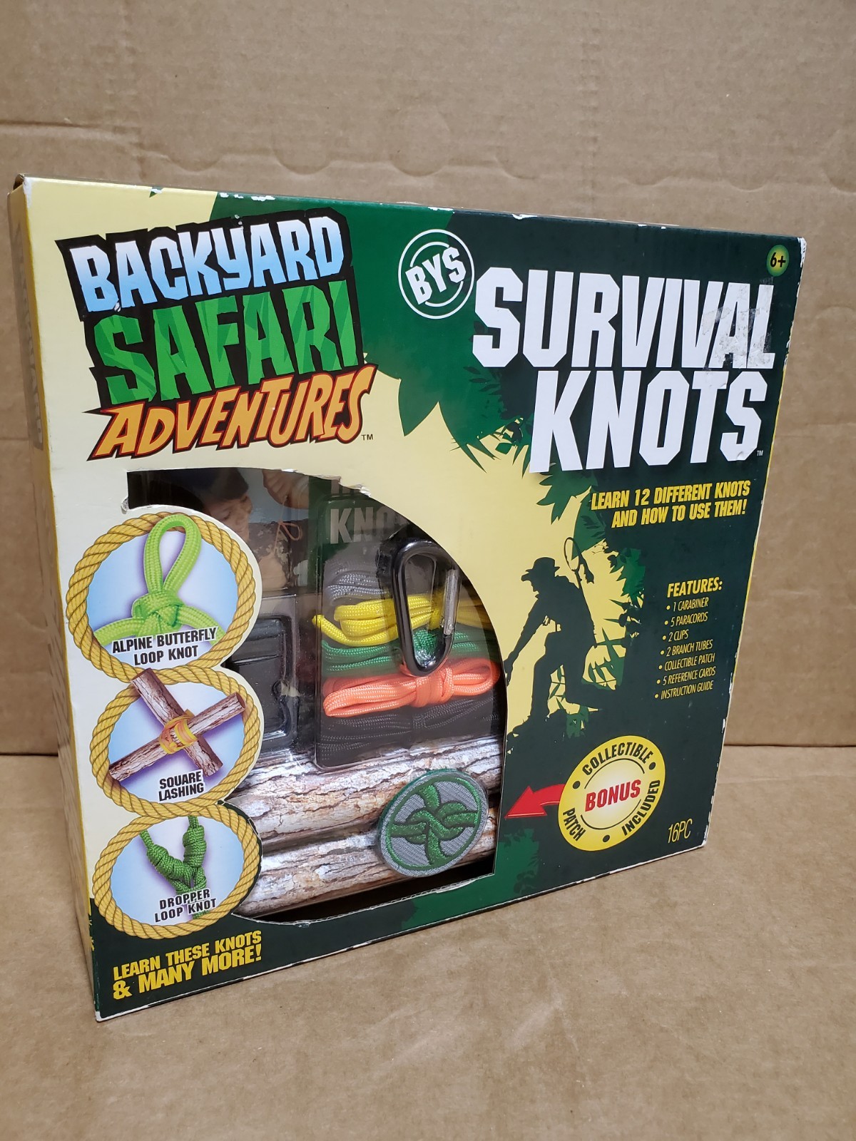 BYS BACKYARD SAFARI ADVENTURES SURVIVAL KNOTS - 16 PIECES 6 YEARS AND UP NEW