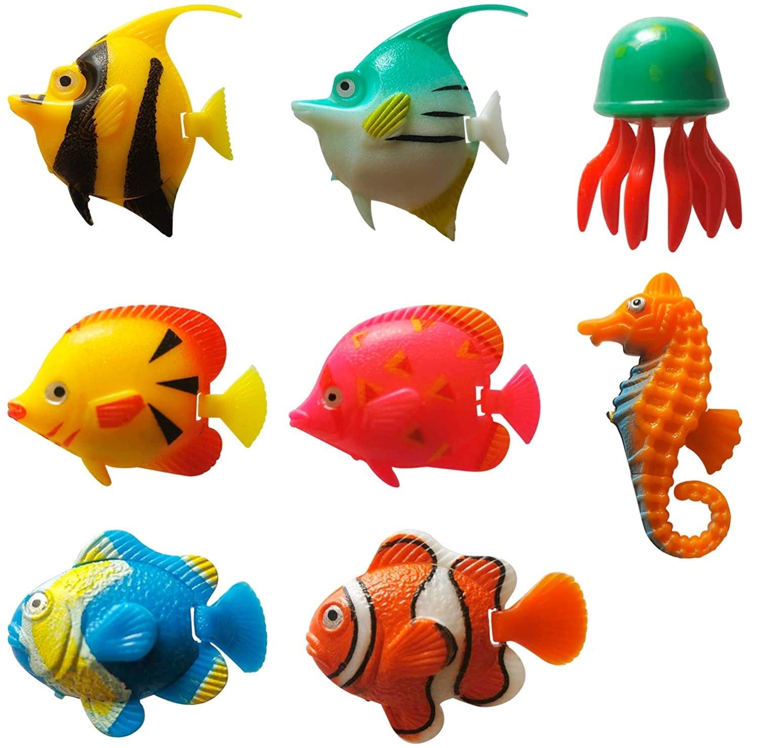 YUDA 7 PCS Fake Fishes for LED Sensory Bubble Tube Floor Lamp Decoration, Plasti