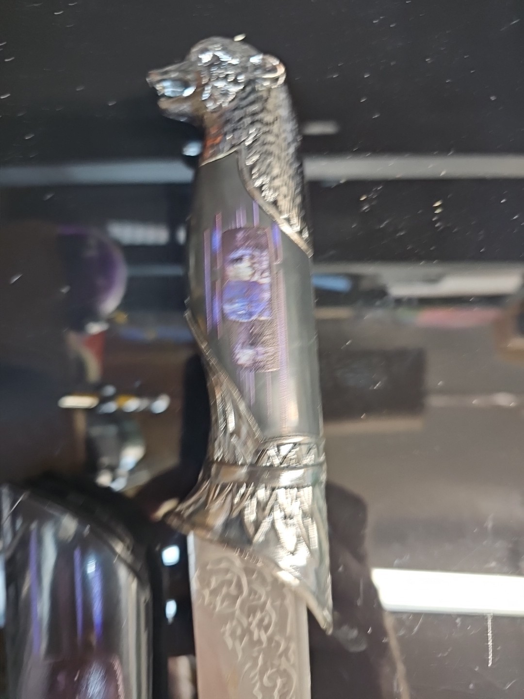 Knife 7 Inch 440 Stainless Etched Blade