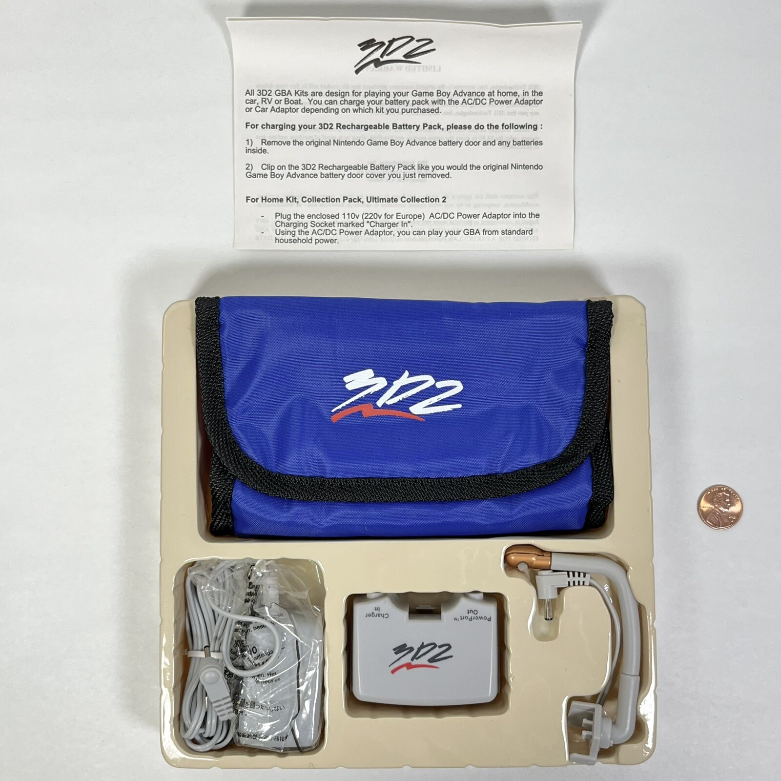 3D2 Nintendo Gameboy Advance GBA Ultimate Collection II Accessory Pack Bag Lamp