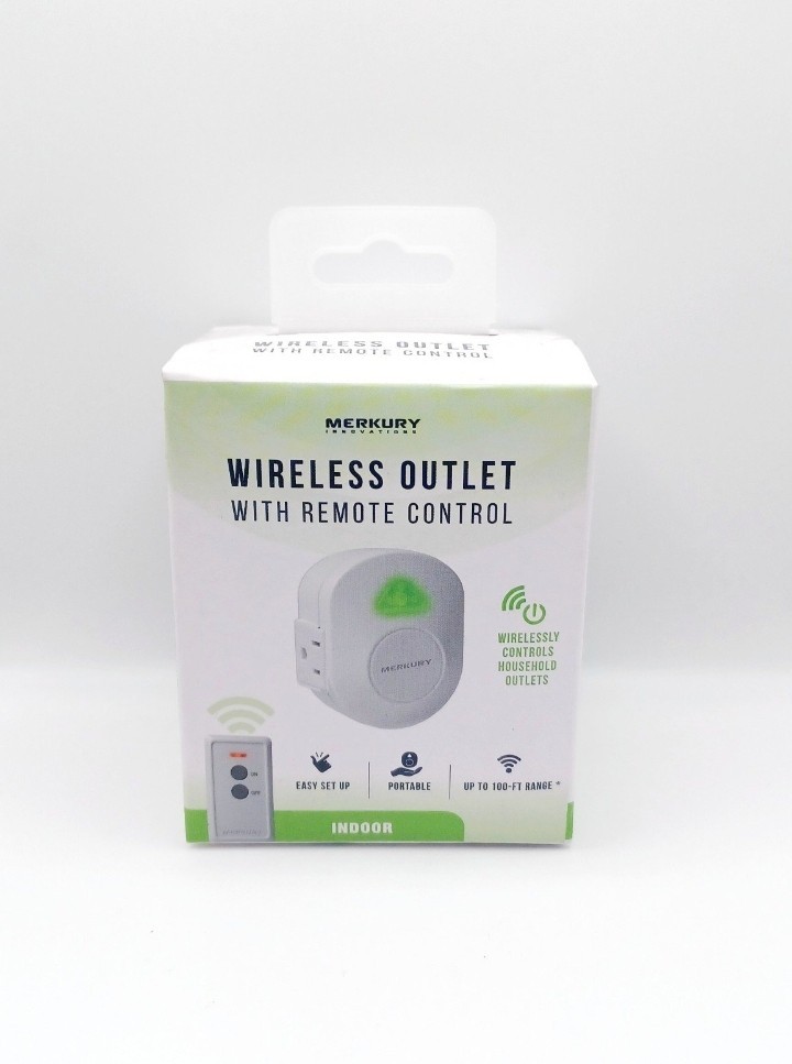 Merkury Innovations Wireless Outlet with Remote - Indoor Easy Set Up 100’ Range
