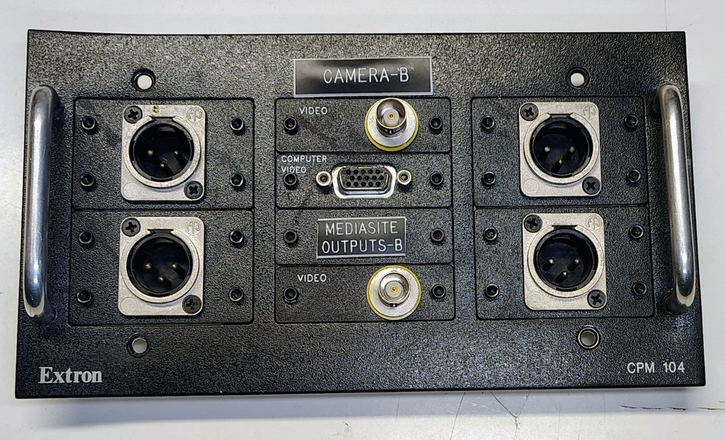 EXTRON CPM104 MAAP Mounting Frame w 7 Connectivity Modules XLR 3 Pin Neutrik Cup