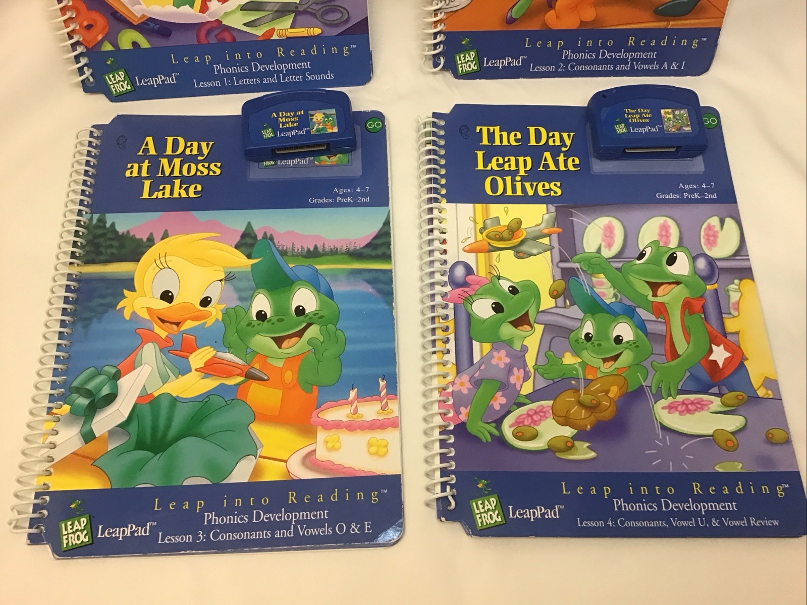 Leap Frog LeapPad Leap Into Reading Phonics Development 4 Pack Book & Cartridges