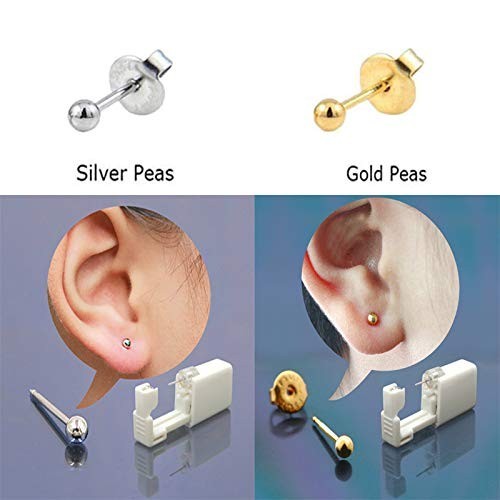 Modern 2 Pack Ear Piercing Gun with 3mm Silver Studs - Safe & Convenient