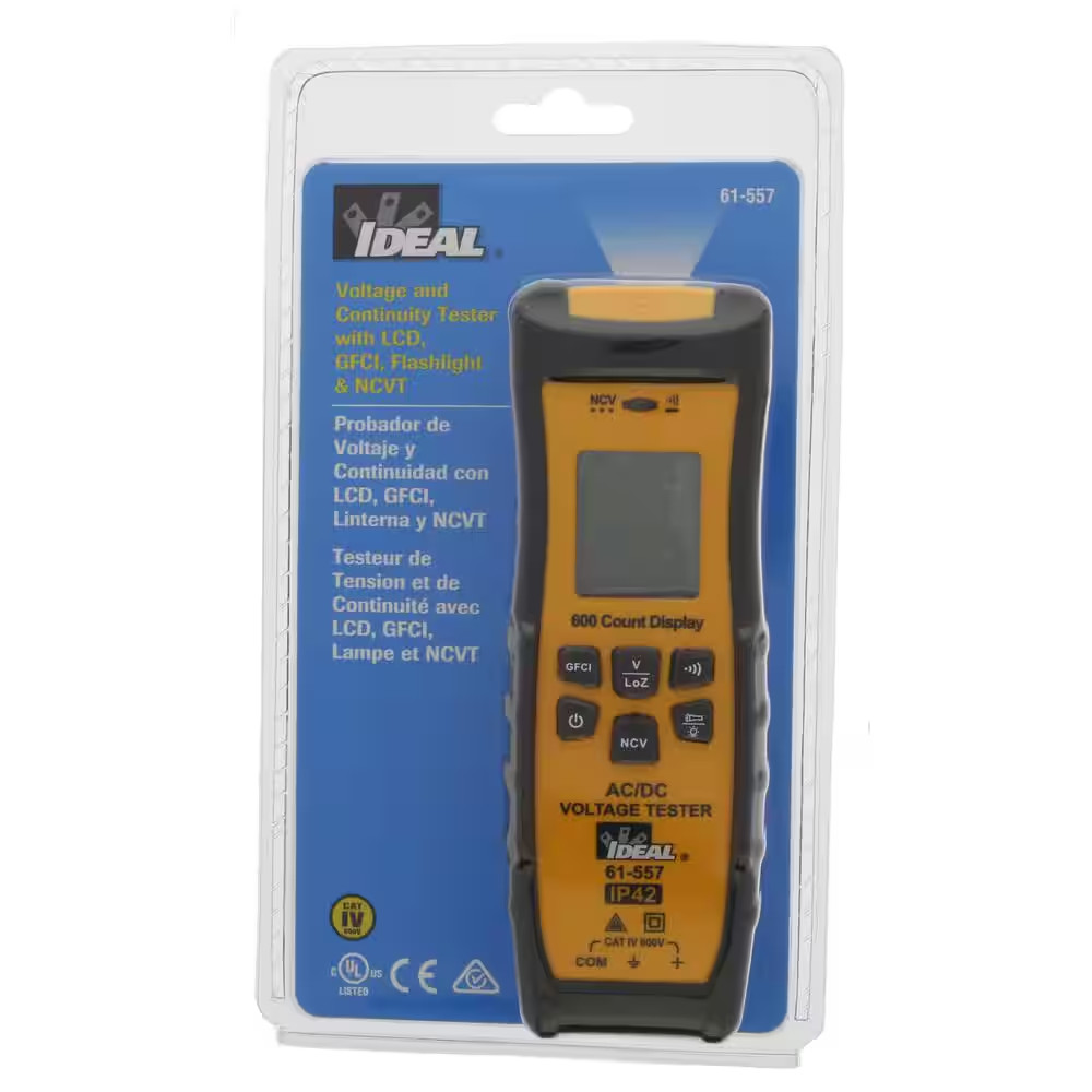 Voltage and Continuity Tester, GFCI, and Flashlight
