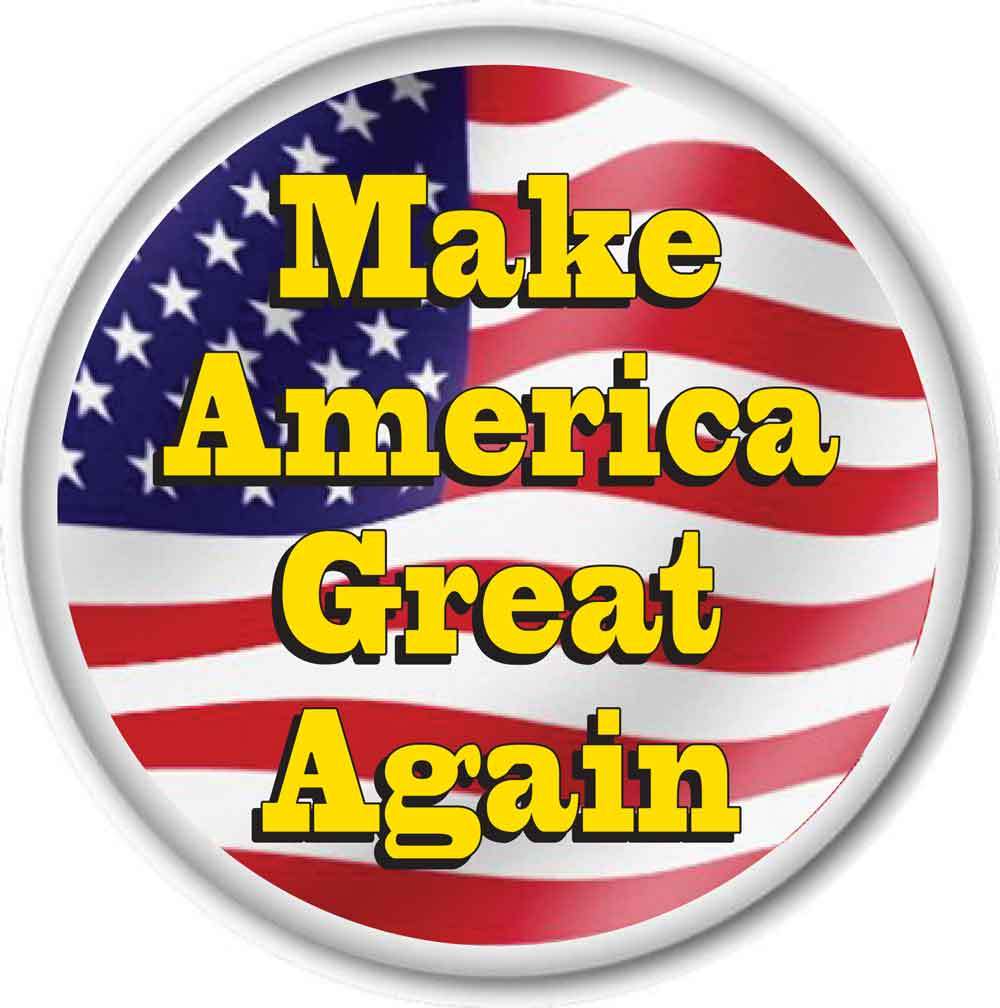 DONALD TRUMP MAKE AMERICA GREAT AGAIN 3" PIN BACK BUTTON VOTE FOR PRESIDENT 2024