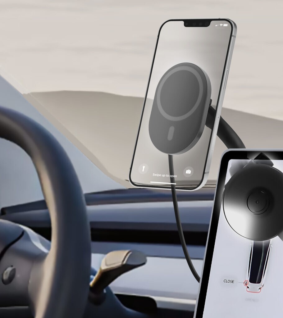 Wireless Charging Car Mount for Tesla Model 3 / Model Y Magnetic Phone Holder