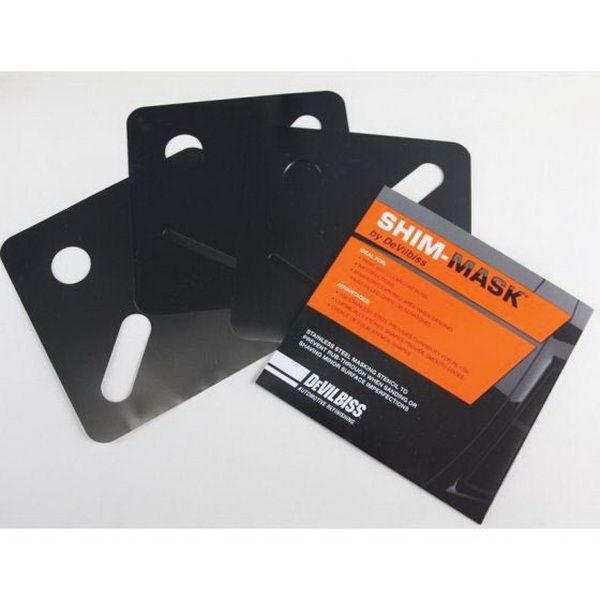 DeVilbiss Shim-Mask Stainless Steel Masking Stencil, 120 mm x 120 mm, 3-Pack