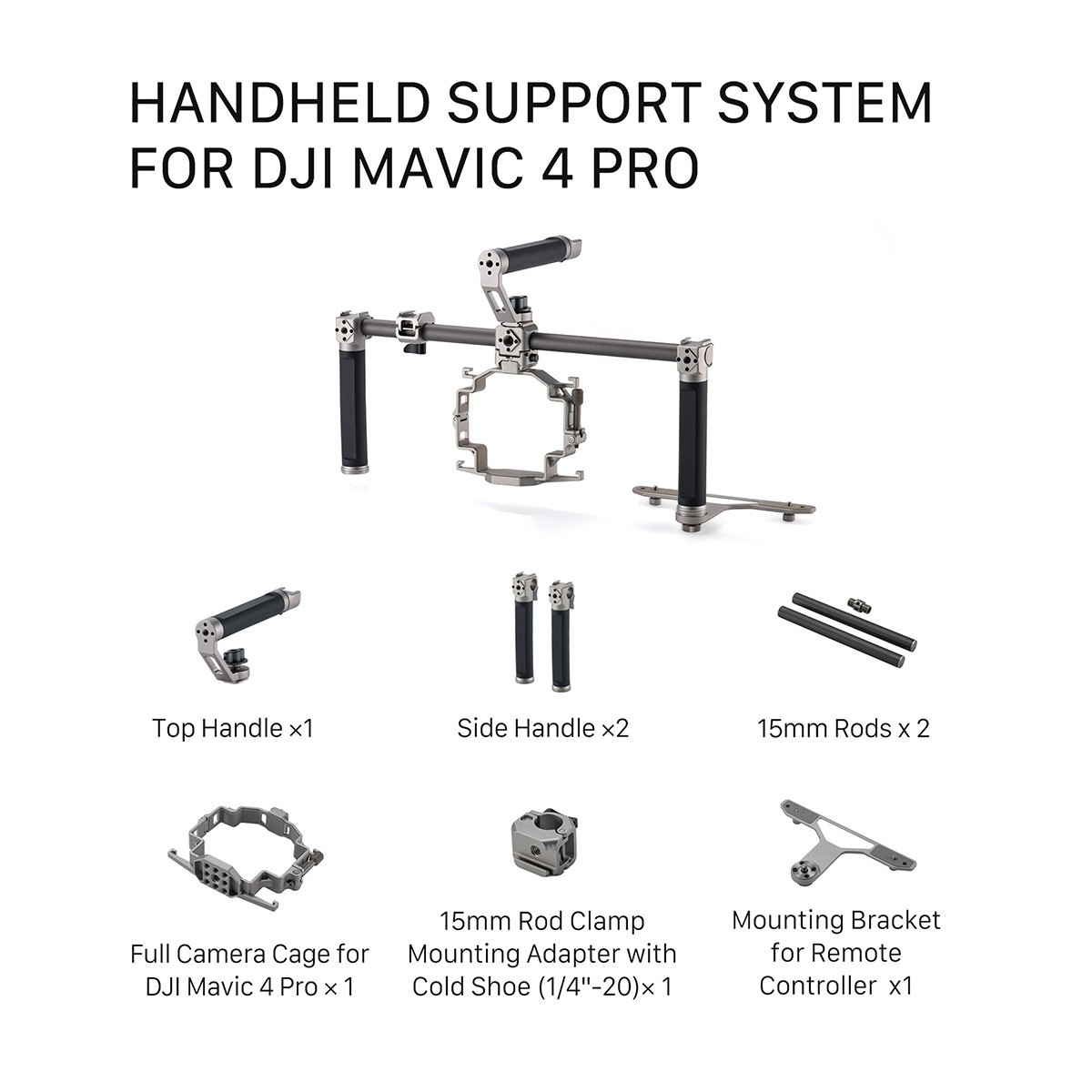 Tilta Handheld Support System for DJI Mavic 4 Pro Drone, Titanium White