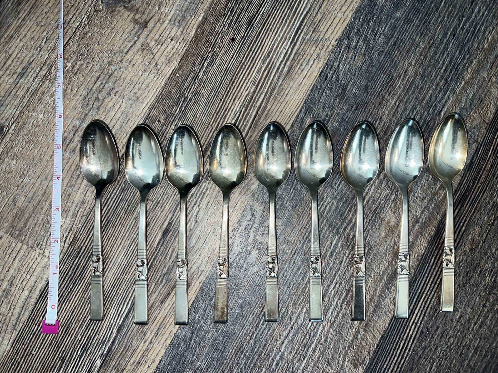Set Of 9 Oneida Morning Star Teaspoons Spoons 6” Community