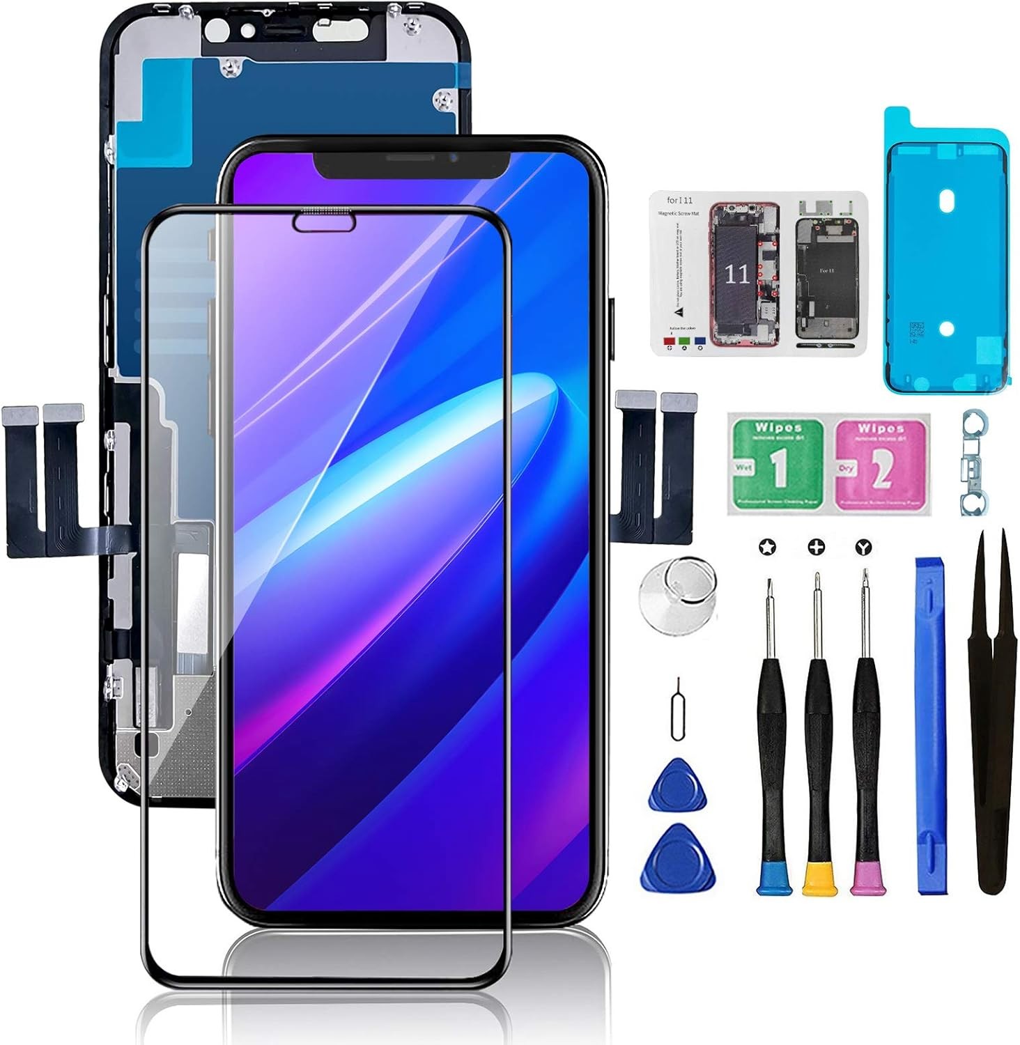 for iPhone 11 Screen Replacement 6.1 3D Touch LCD iphone 11, black