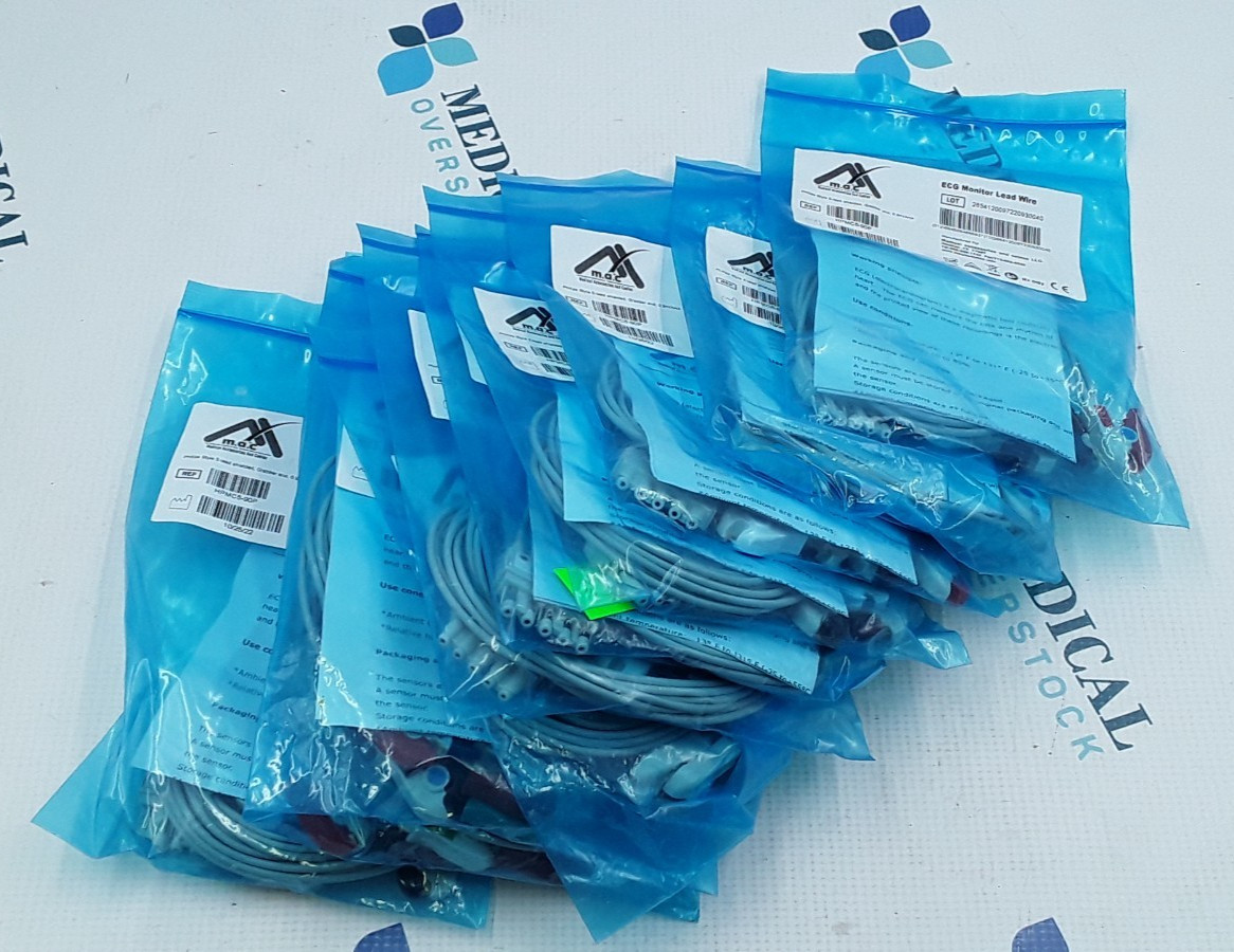 M.A.C ECG Monitor Lead Wire Philips Style 5 Lead .9m/AHA HPMC5-90P Lot of 11