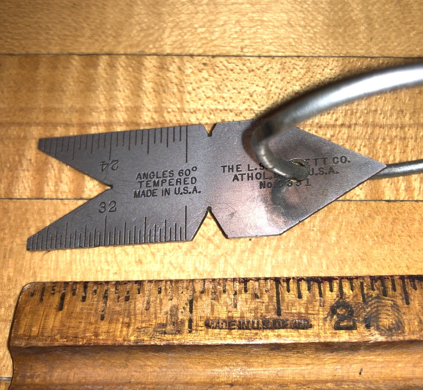 VTG L.S. STARRETT C391 CENTER GAGE (drilled hole) FREE S&H