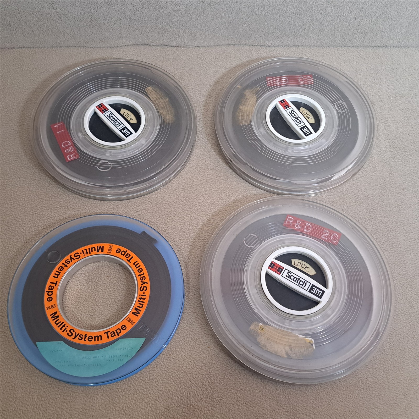 4 Scotch IBM 9-Track 8.5" Computer Data Magnetic Tape Reels
